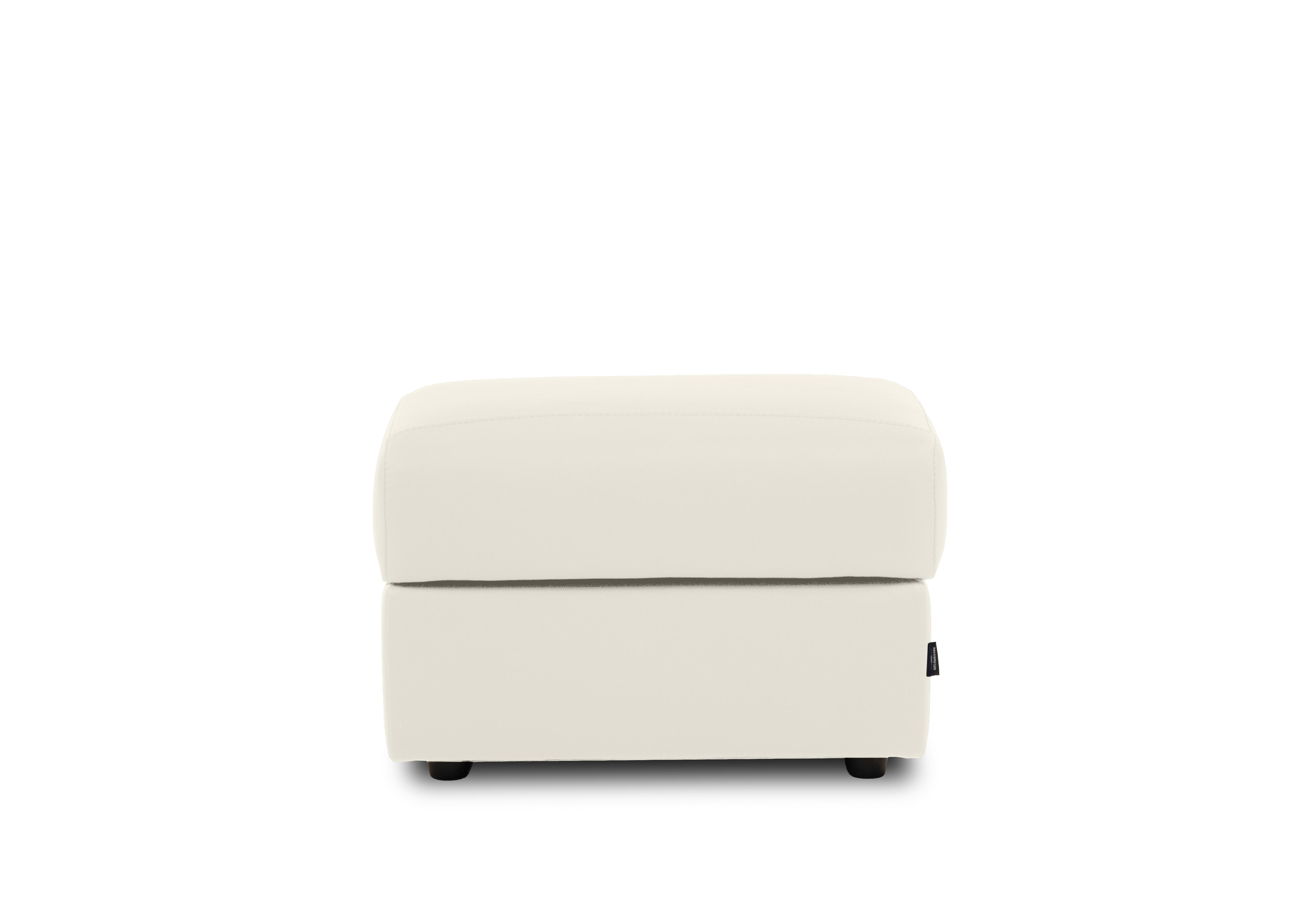 Nicole Rectangular Leather Storage Footstool in Torello Bianco Puro 370 on Furniture Village