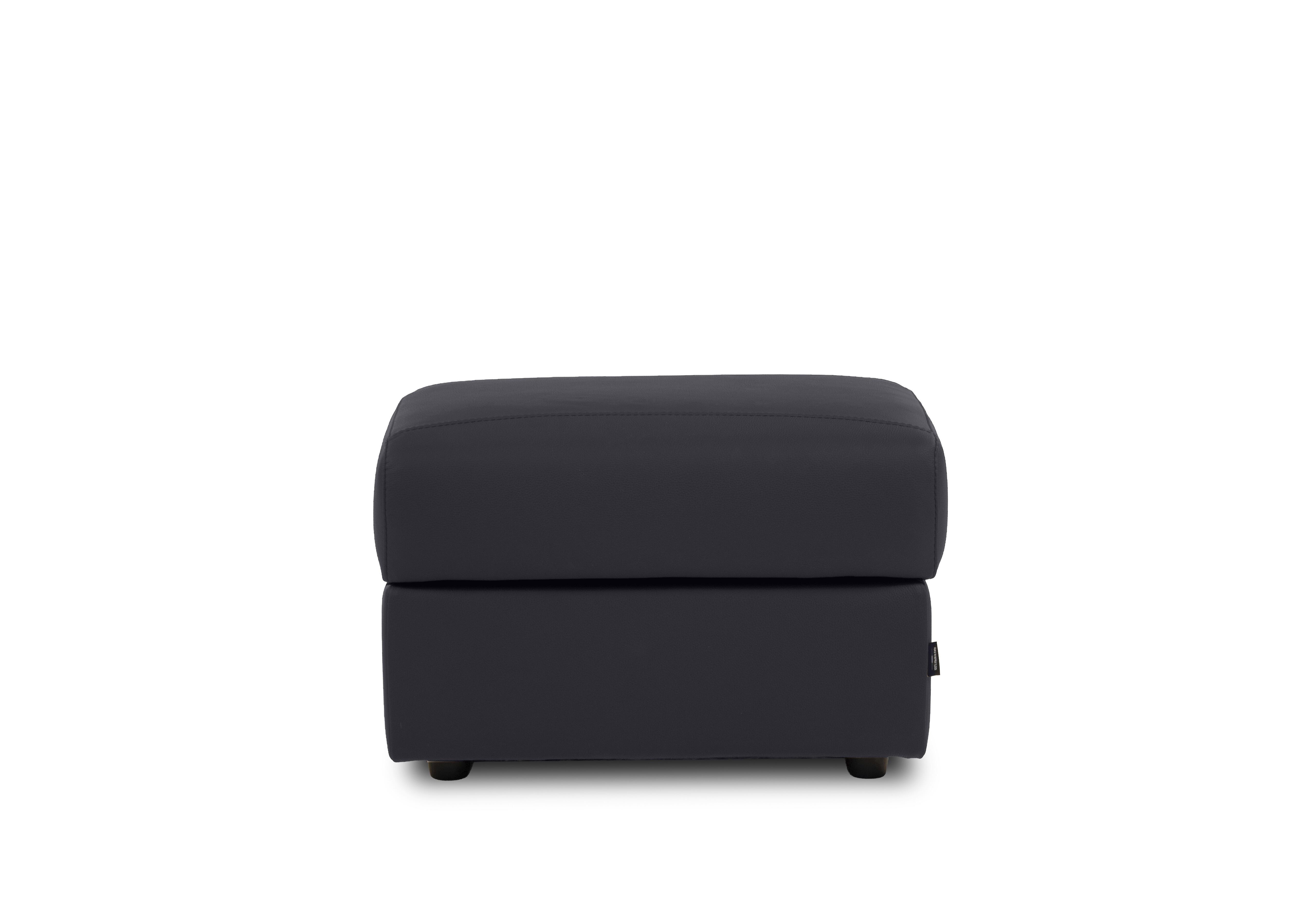 Nicole Rectangular Leather Storage Footstool in Torello Blu 81 on Furniture Village