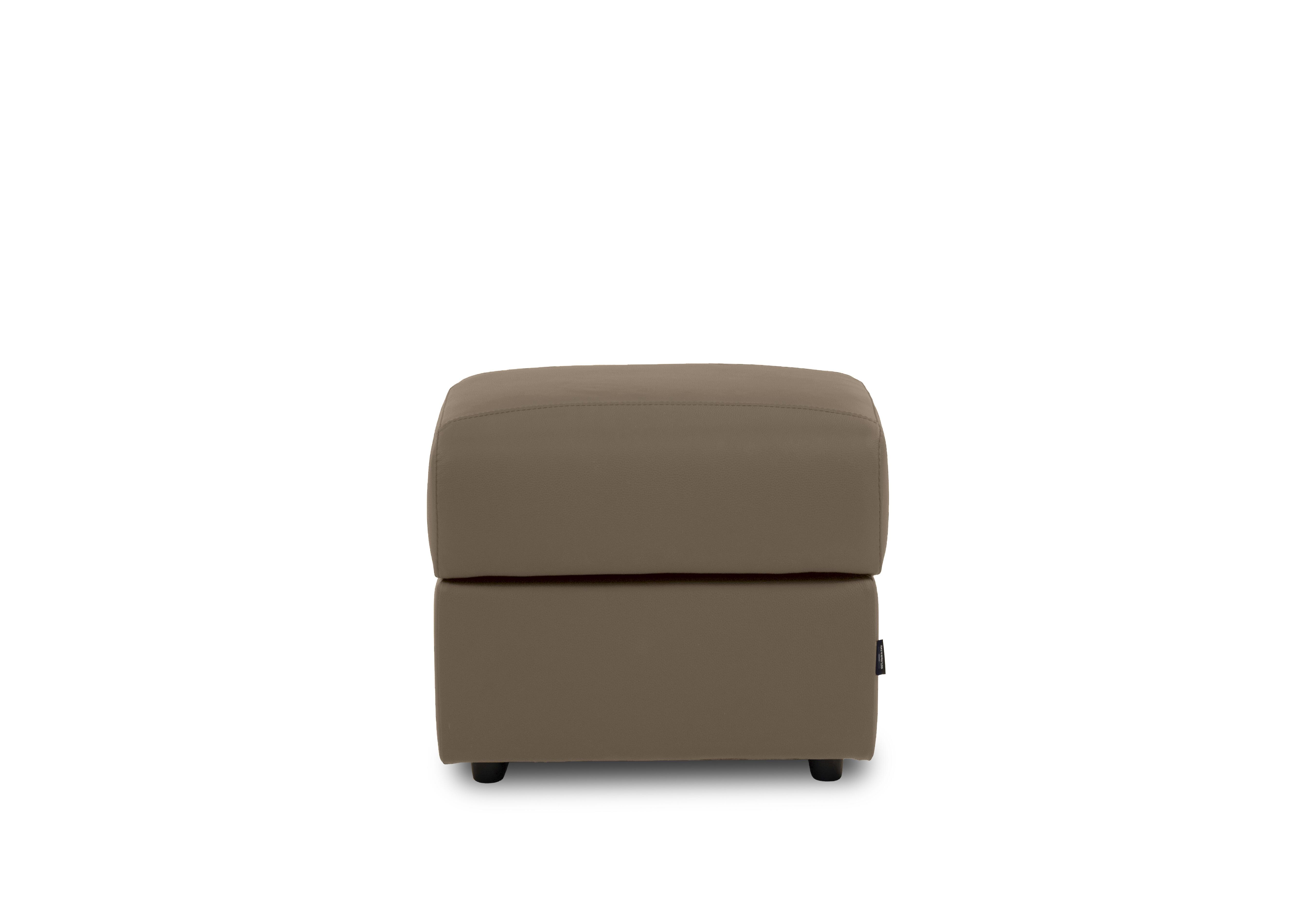 Nicole Square Leather Storage Footstool in Mars Taupe 1603 on Furniture Village