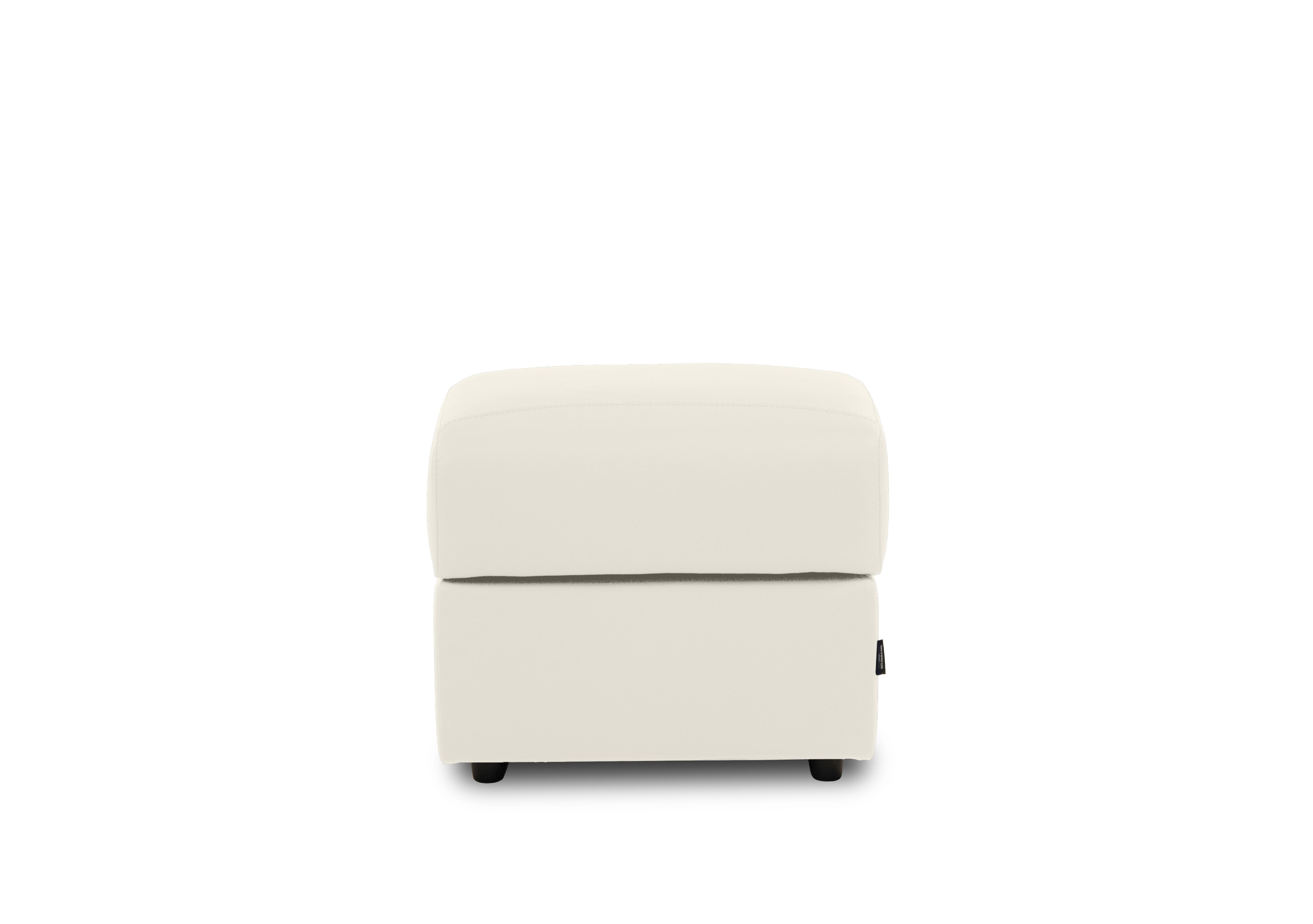 Nicole Square Leather Storage Footstool in Torello Bianco Puro 370 on Furniture Village