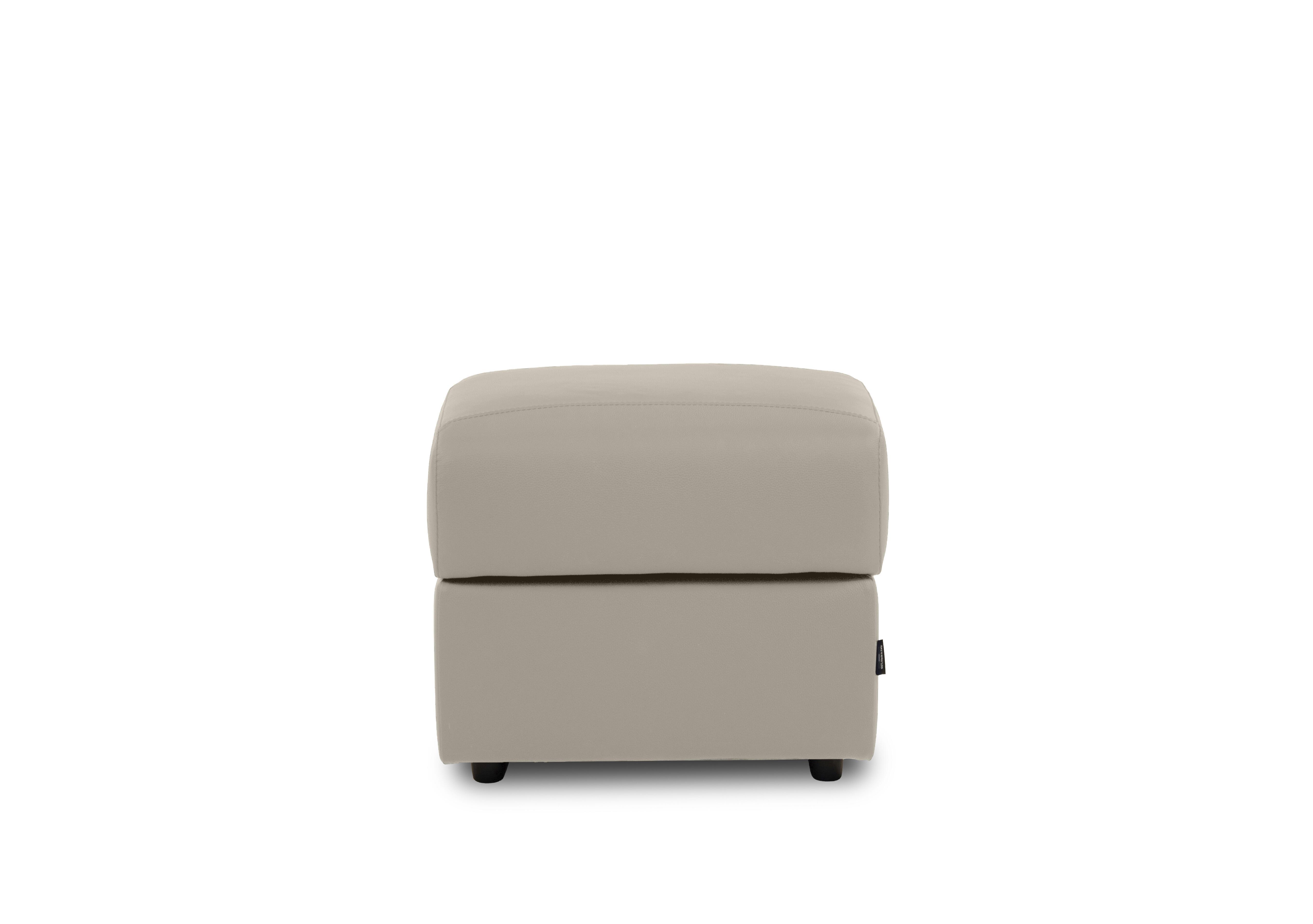 Nicole Square Leather Storage Footstool in Torello Ice 371 on Furniture Village
