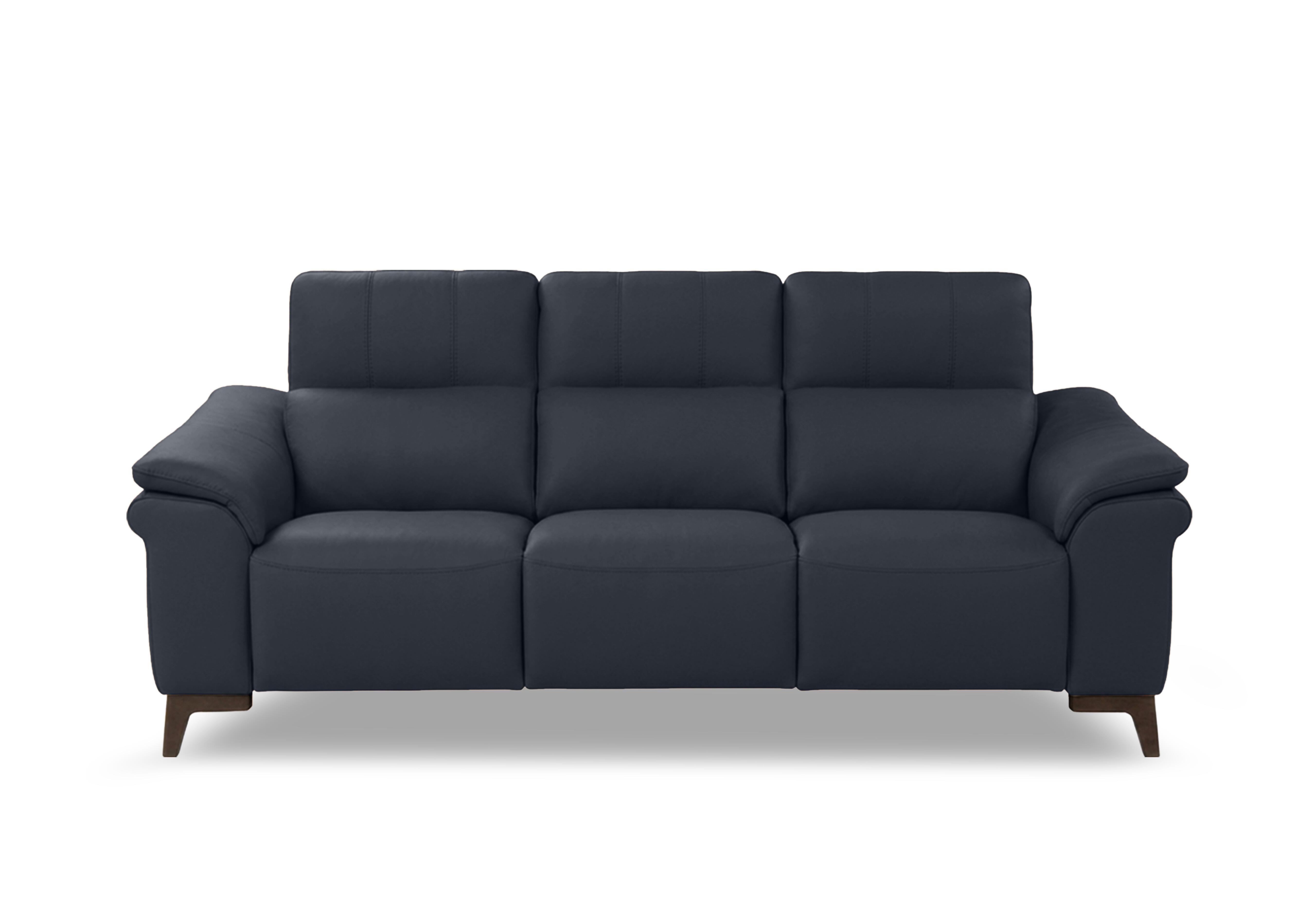 Marconi 3 Seater 3 Cushion Leather Sofa in Botero Navy 2172 Rw on Furniture Village