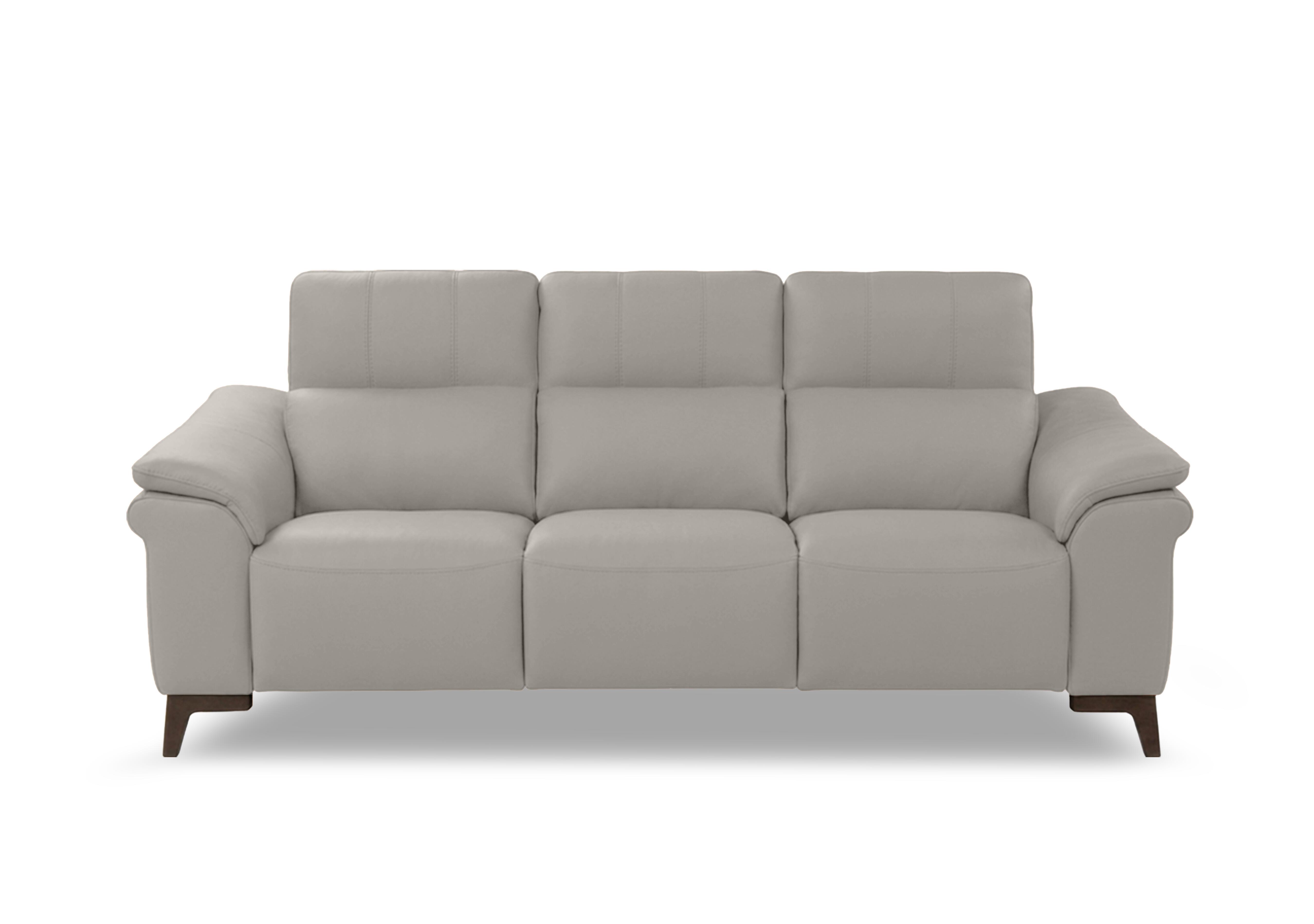 Marconi 3 Seater 3 Cushion Leather Sofa in Mars Tortora 1602 Rw on Furniture Village