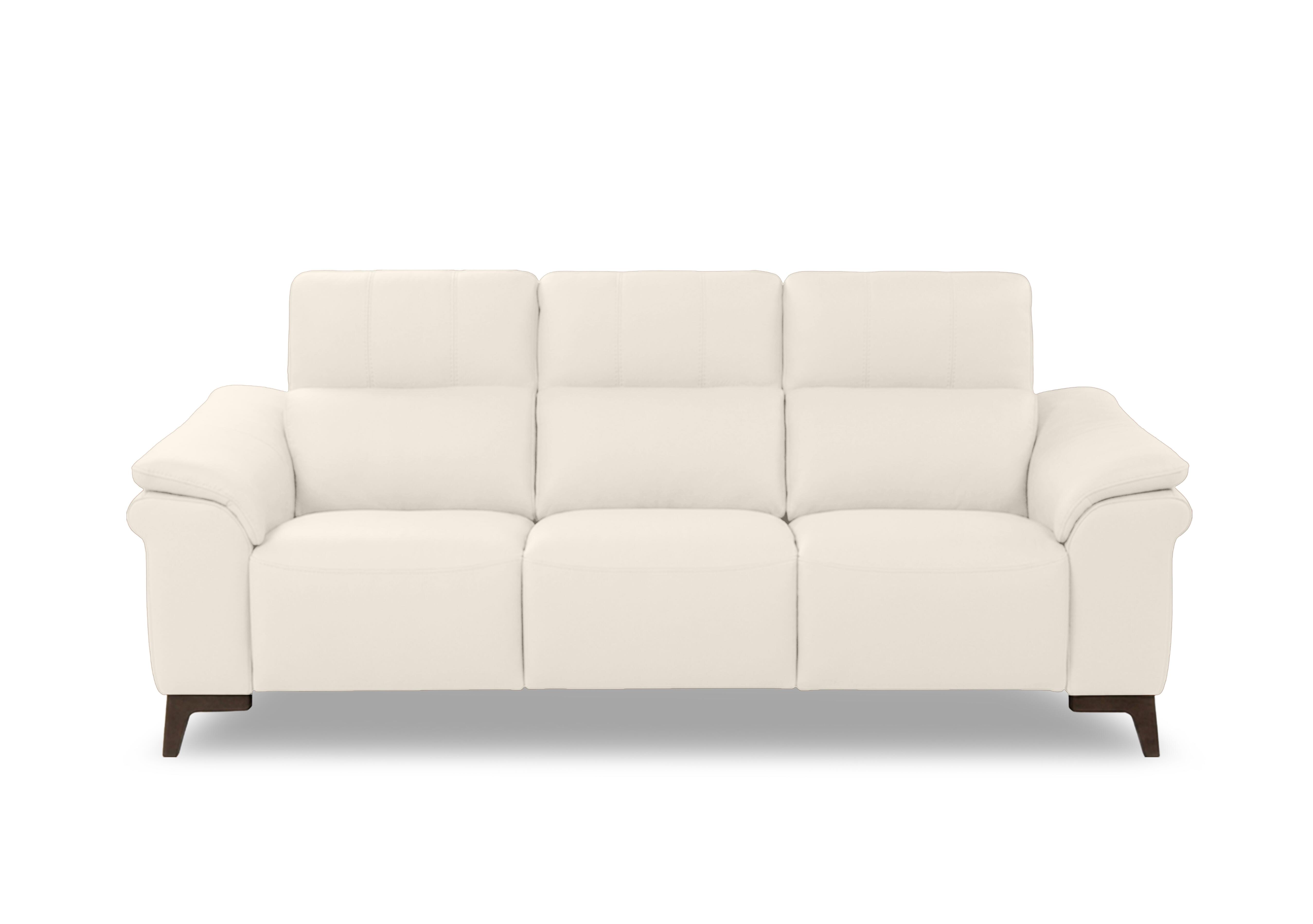 Marconi 3 Seater 3 Cushion Leather Sofa in Torello Bianco Puro 370 Rw on Furniture Village