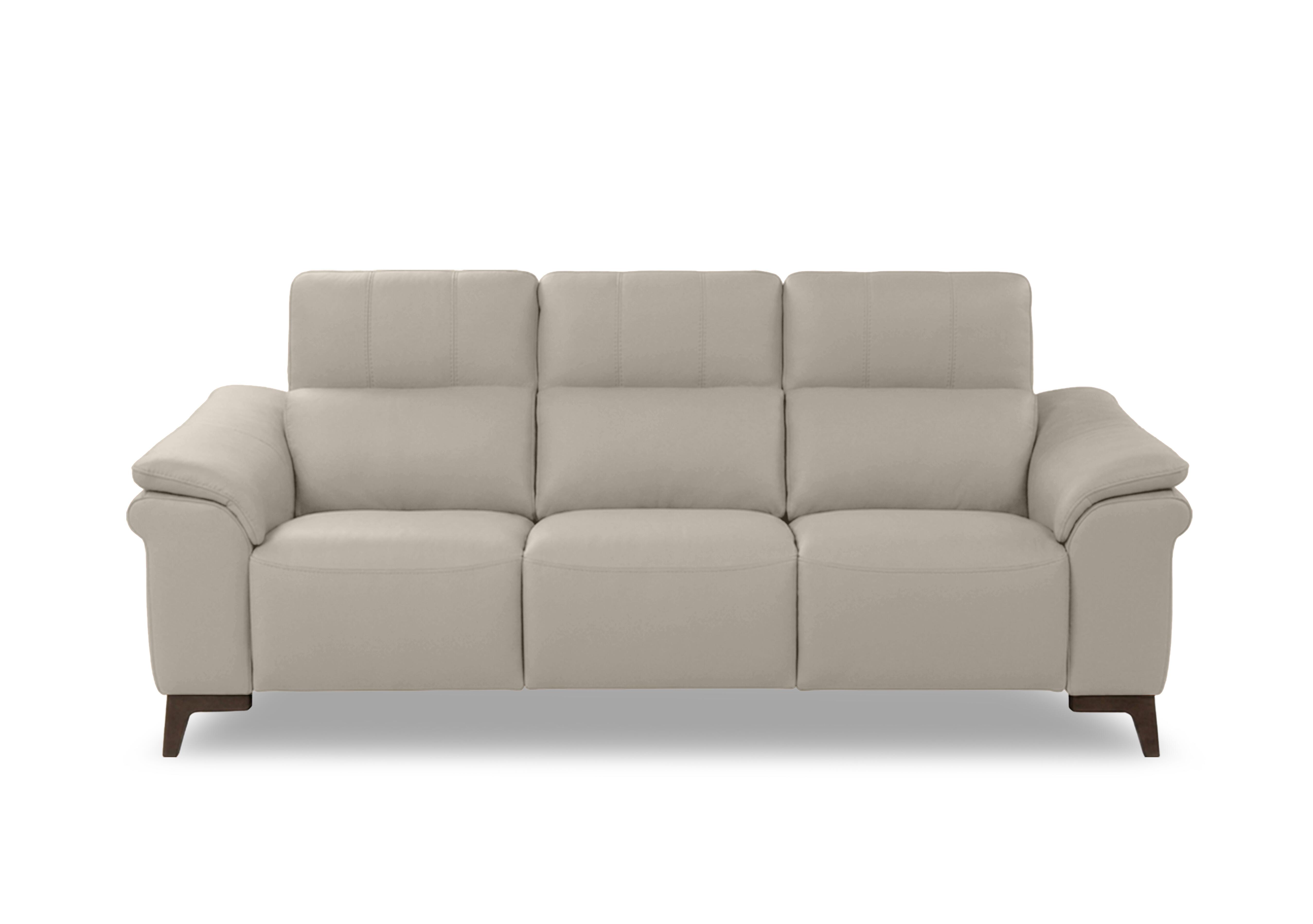 Marconi 3 Seater 3 Cushion Leather Sofa in Torello Ice 371 Rw on Furniture Village