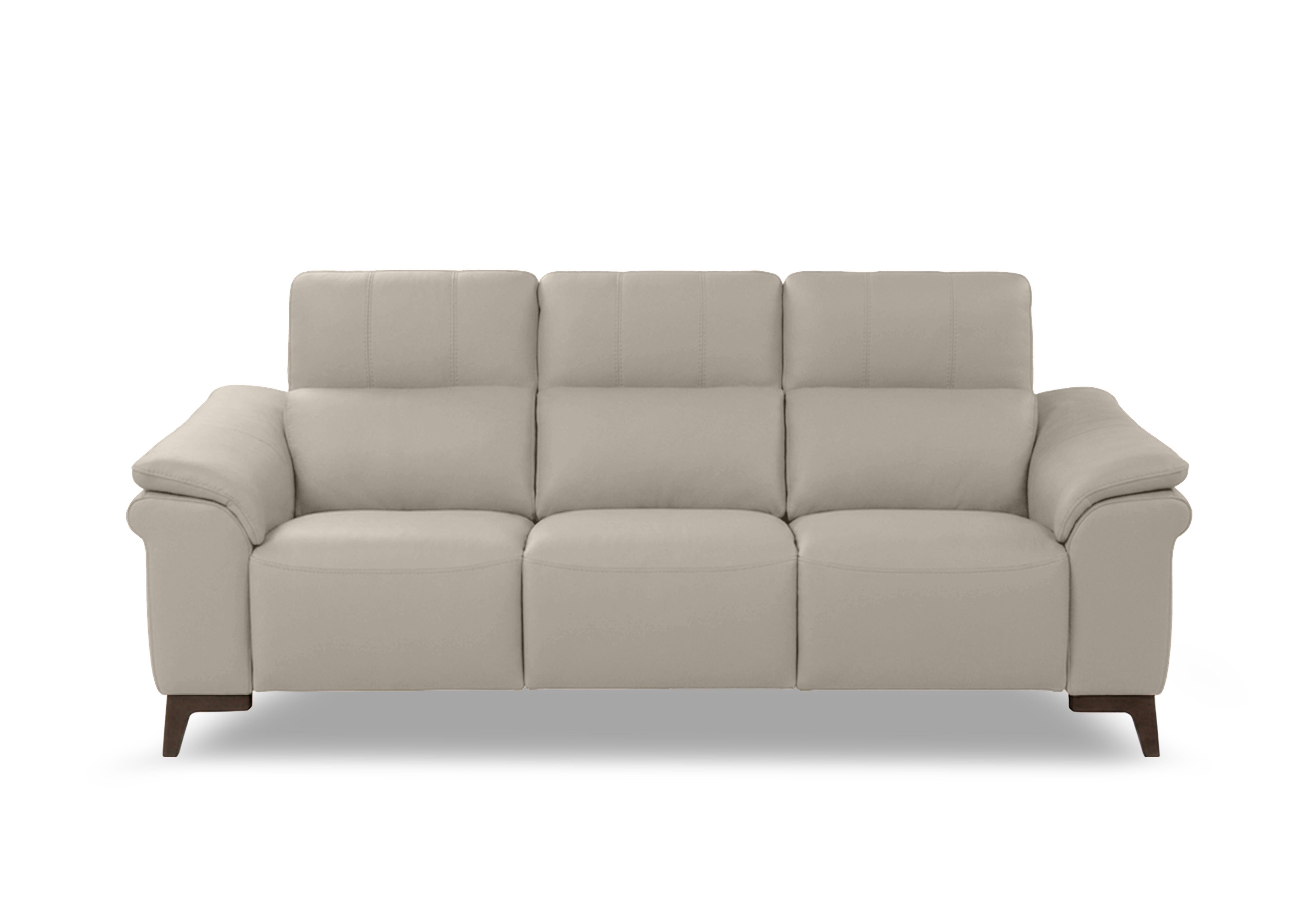 Marconi 3 Seater 3 Cushion Leather Sofa in Torello Ice 371 Rw on Furniture Village