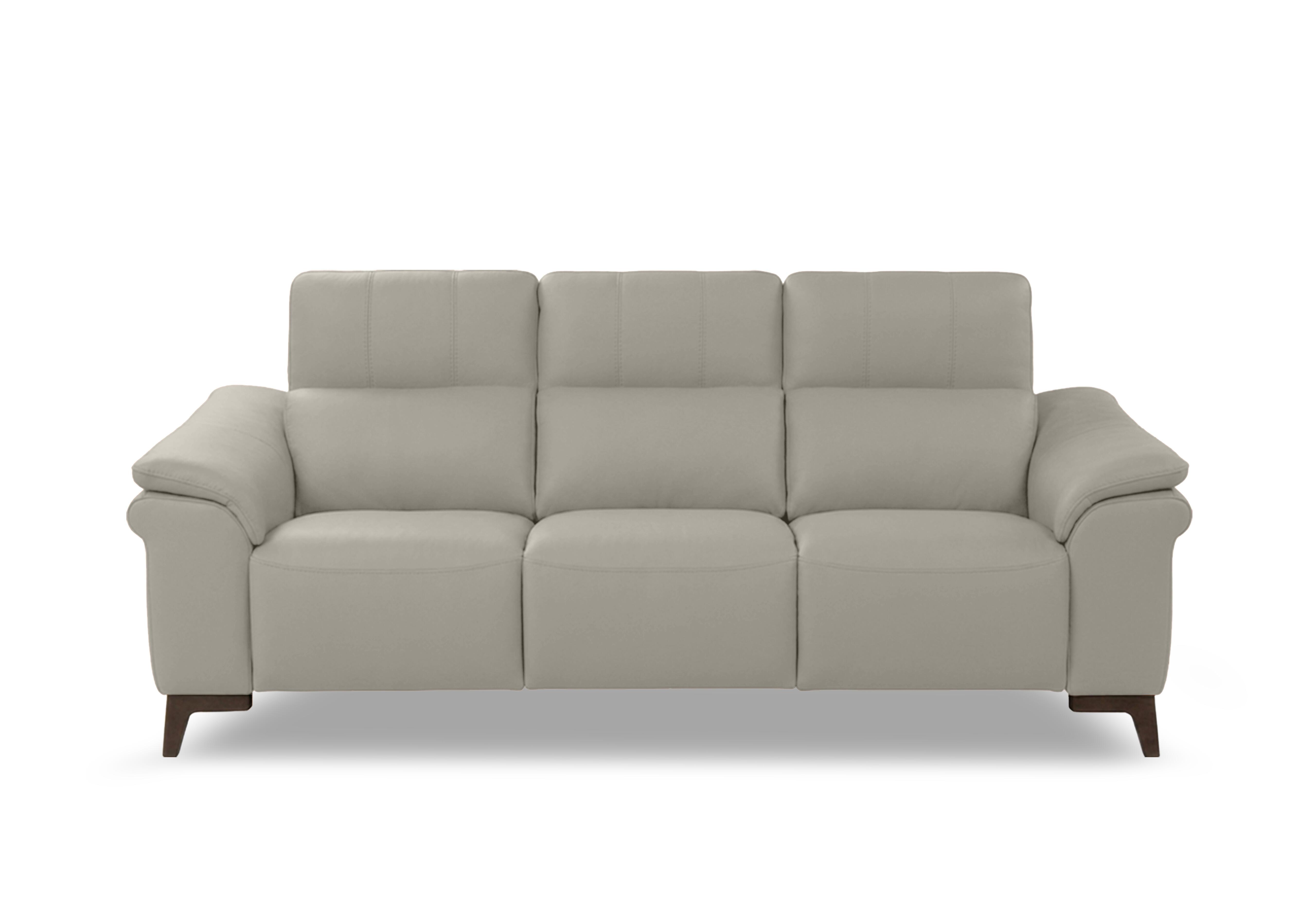 Marconi 3 Seater 3 Cushion Leather Sofa in Torello Tortora 328 Rw on Furniture Village