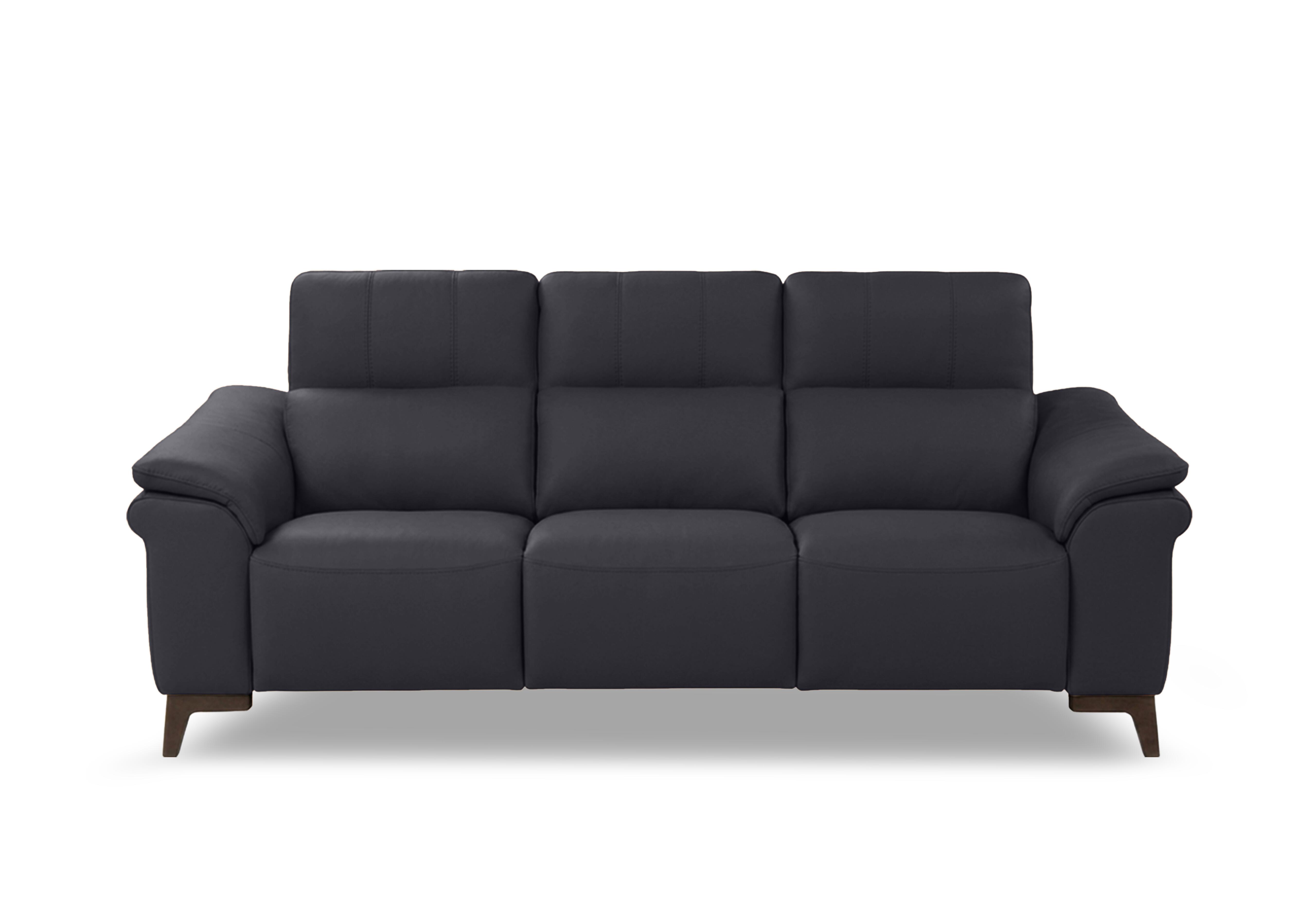 Marconi 3 Seater 3 Cushion Leather Power Recliner Sofa with Power Headrests and Power Lumbar in Torello Blu-S 81 Rw on Furniture Village