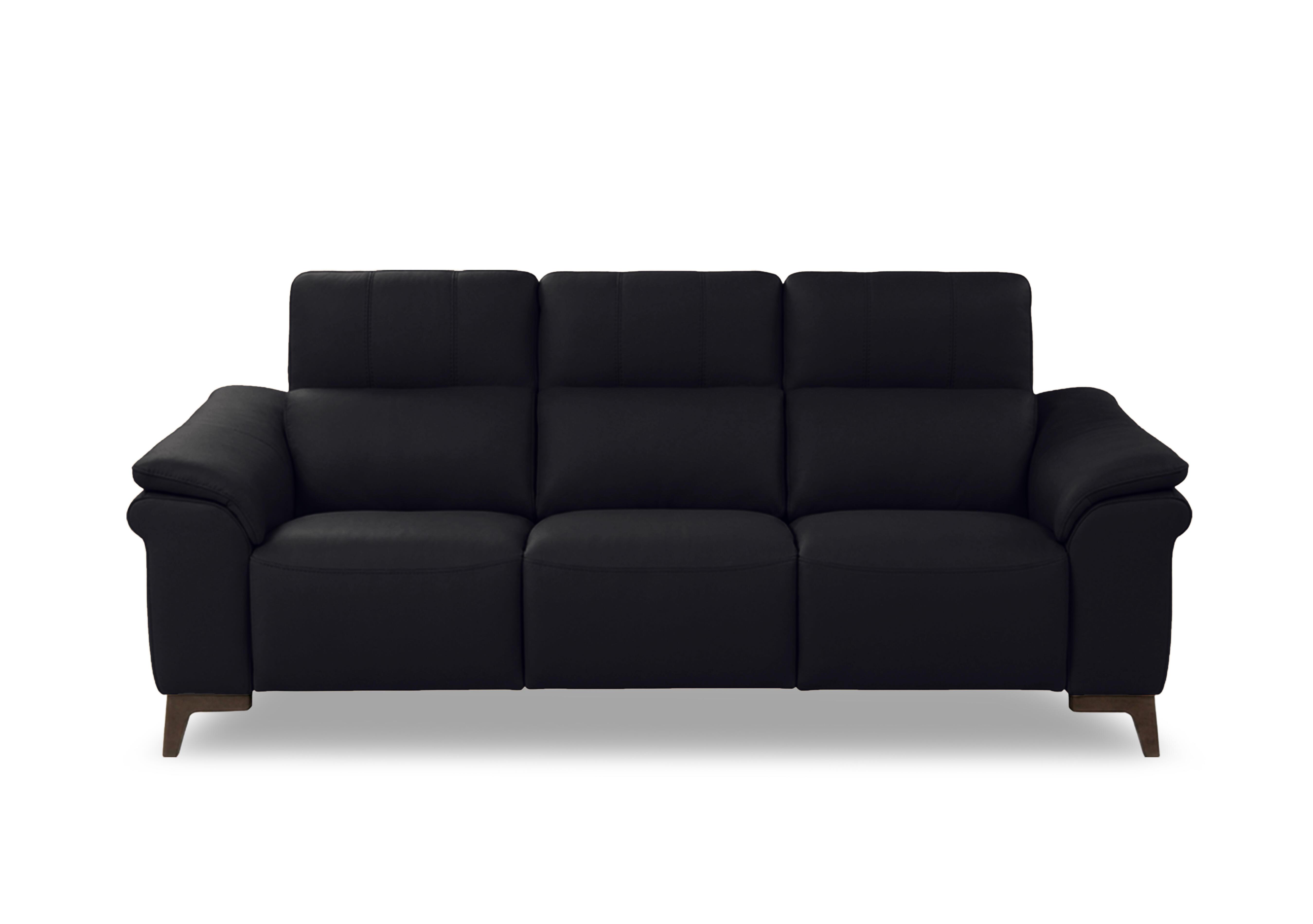 Marconi 3 Seater 3 Cushion Leather Power Recliner Sofa with Power Headrests and Power Lumbar in Torello Nero 71 Rw on Furniture Village