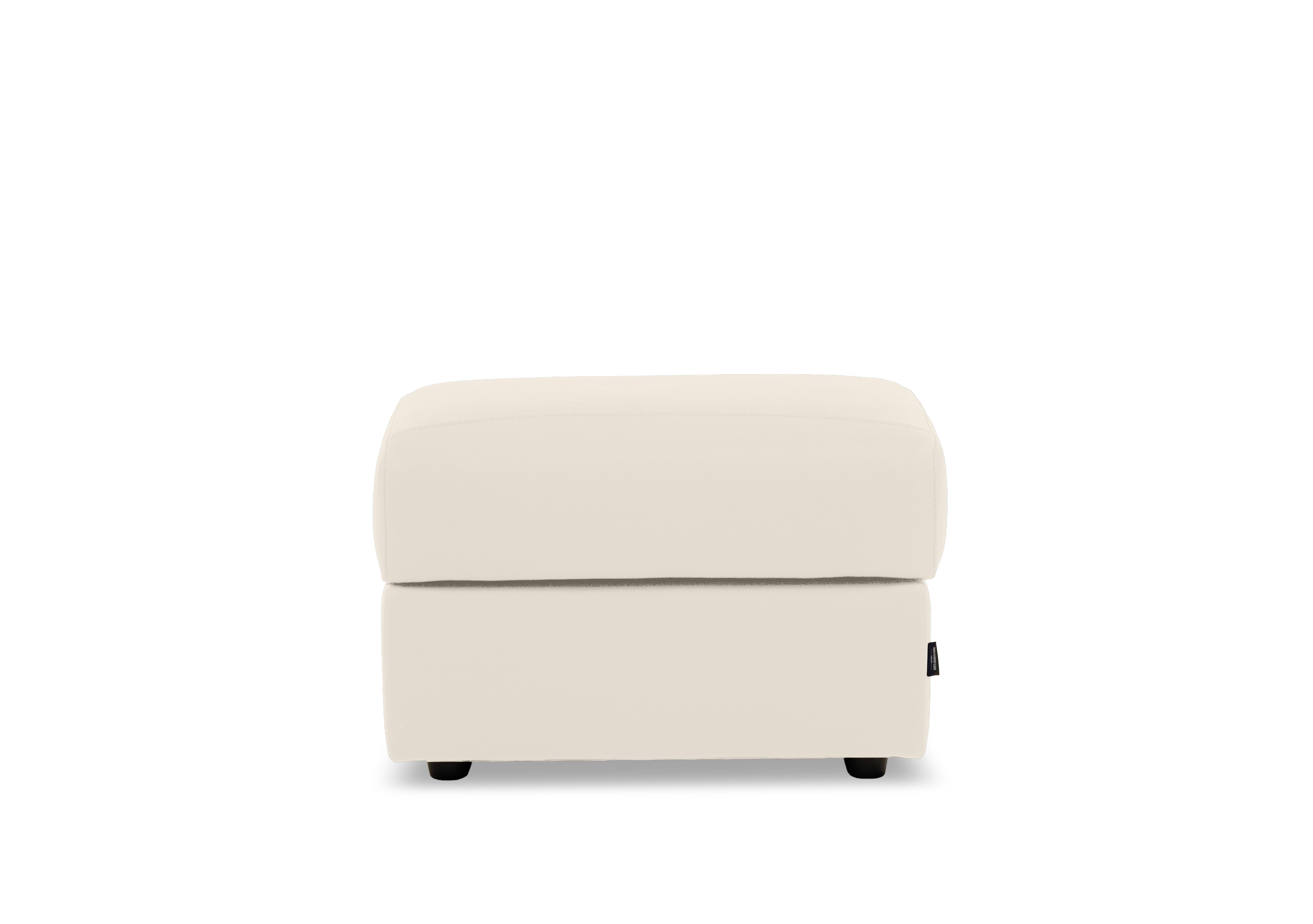 Marconi Rectangular Leather Storage Footstool in Botero Bianco 2153 on Furniture Village