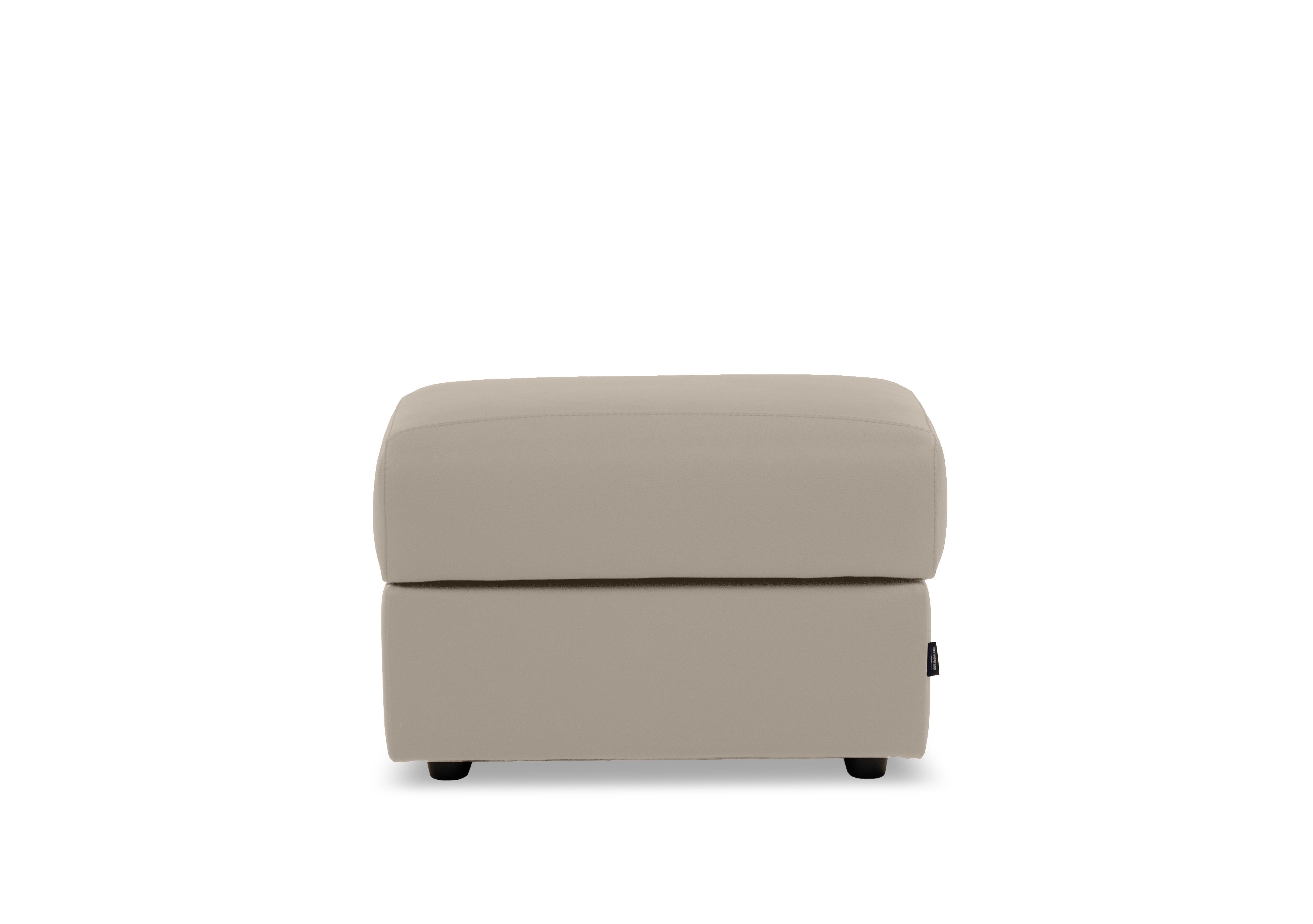 Marconi Rectangular Leather Storage Footstool in Botero Crema 2156 on Furniture Village