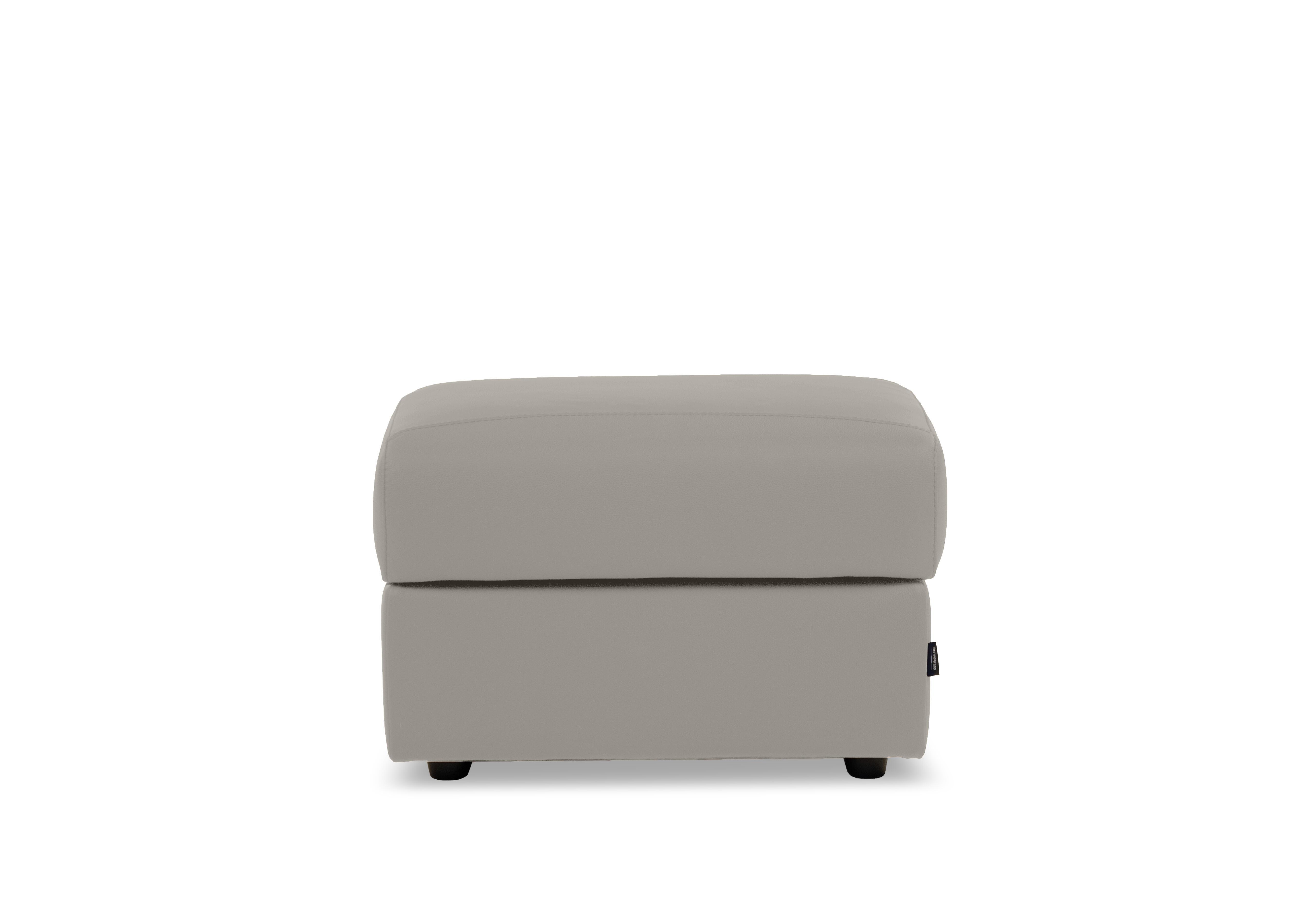 Marconi Rectangular Leather Storage Footstool in Mars Tortora 1602 on Furniture Village