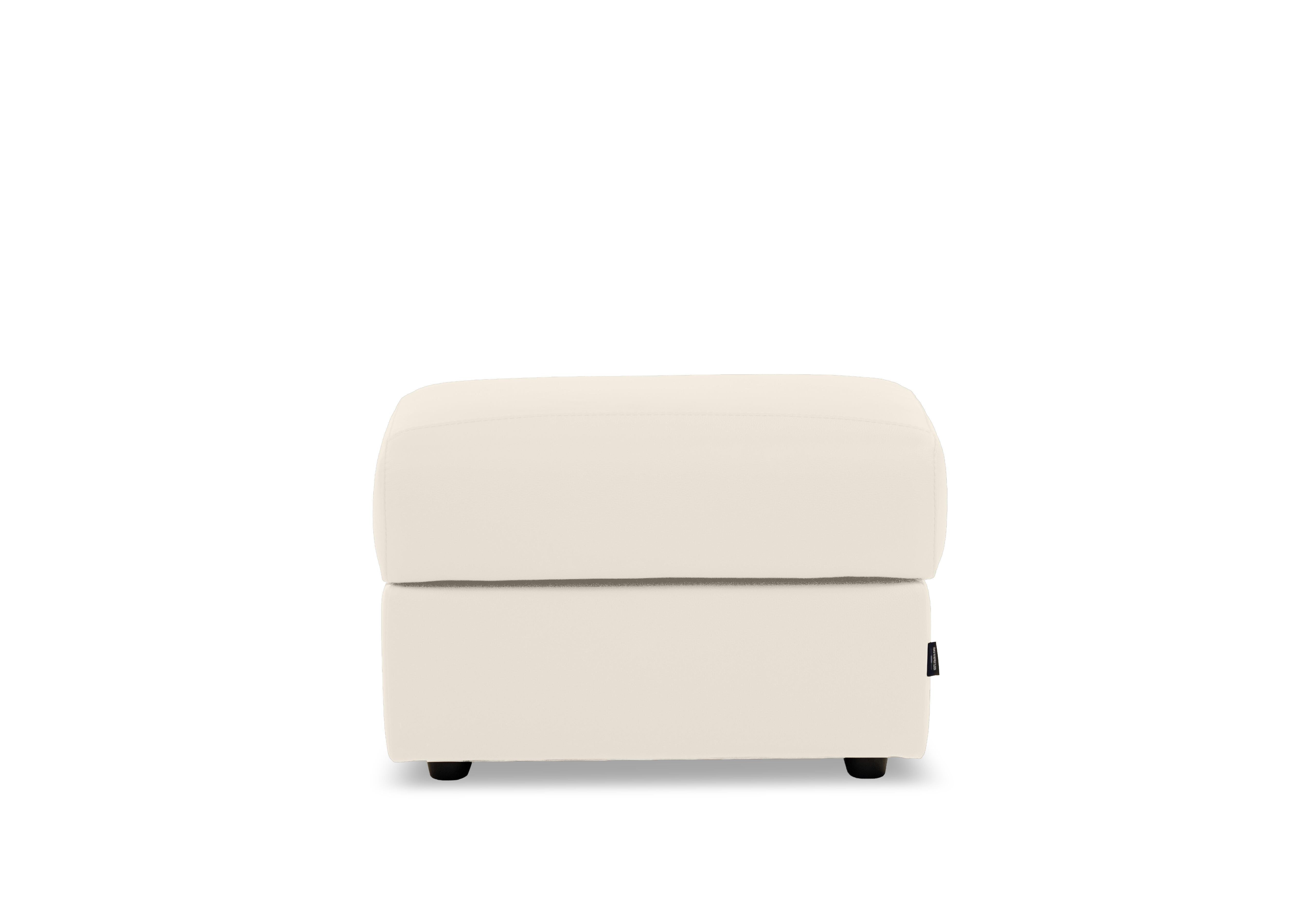 Marconi Rectangular Leather Storage Footstool in Torello Bianco Puro 370 on Furniture Village
