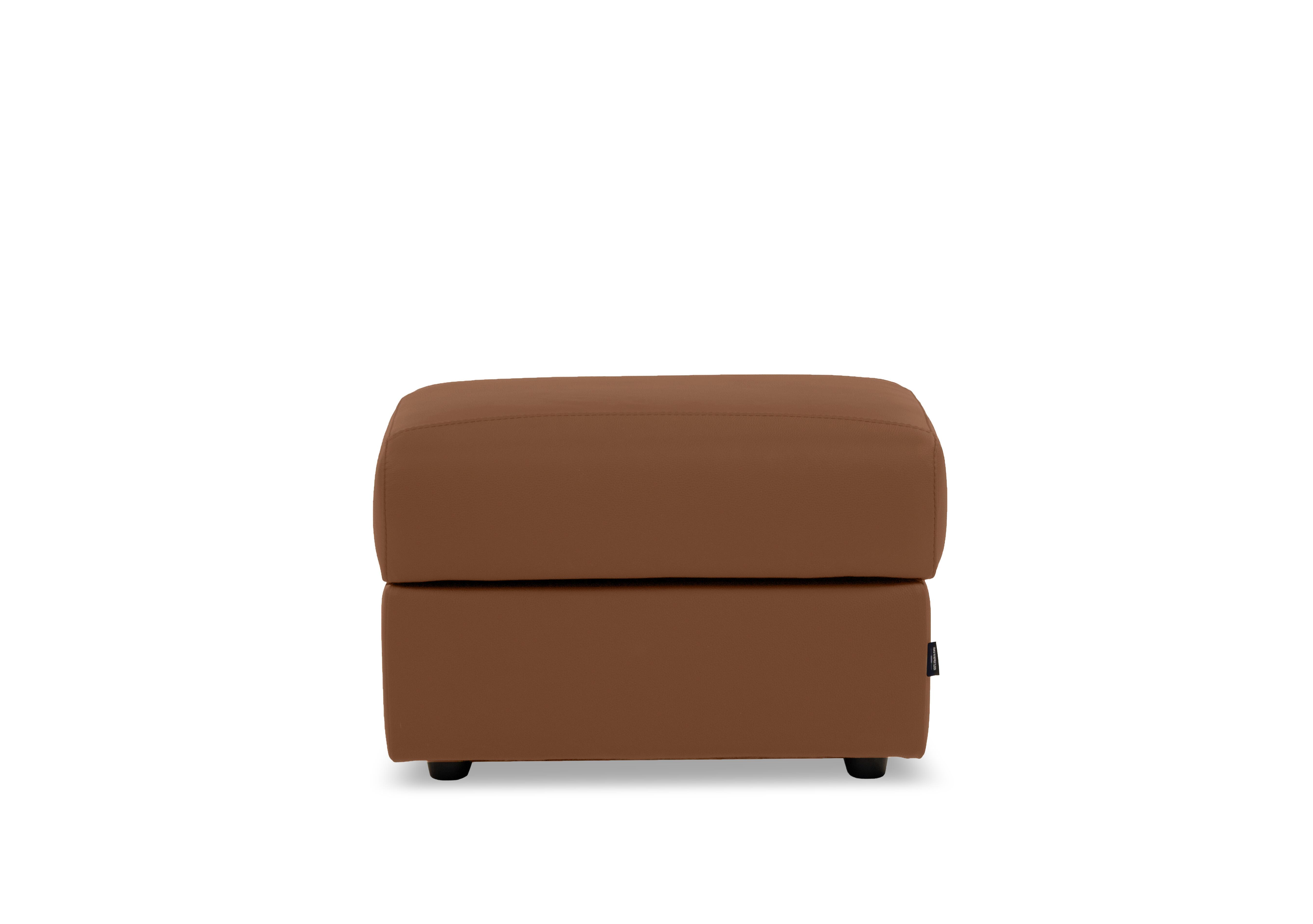 Marconi Rectangular Leather Storage Footstool in Torello Cuoio 372 on Furniture Village