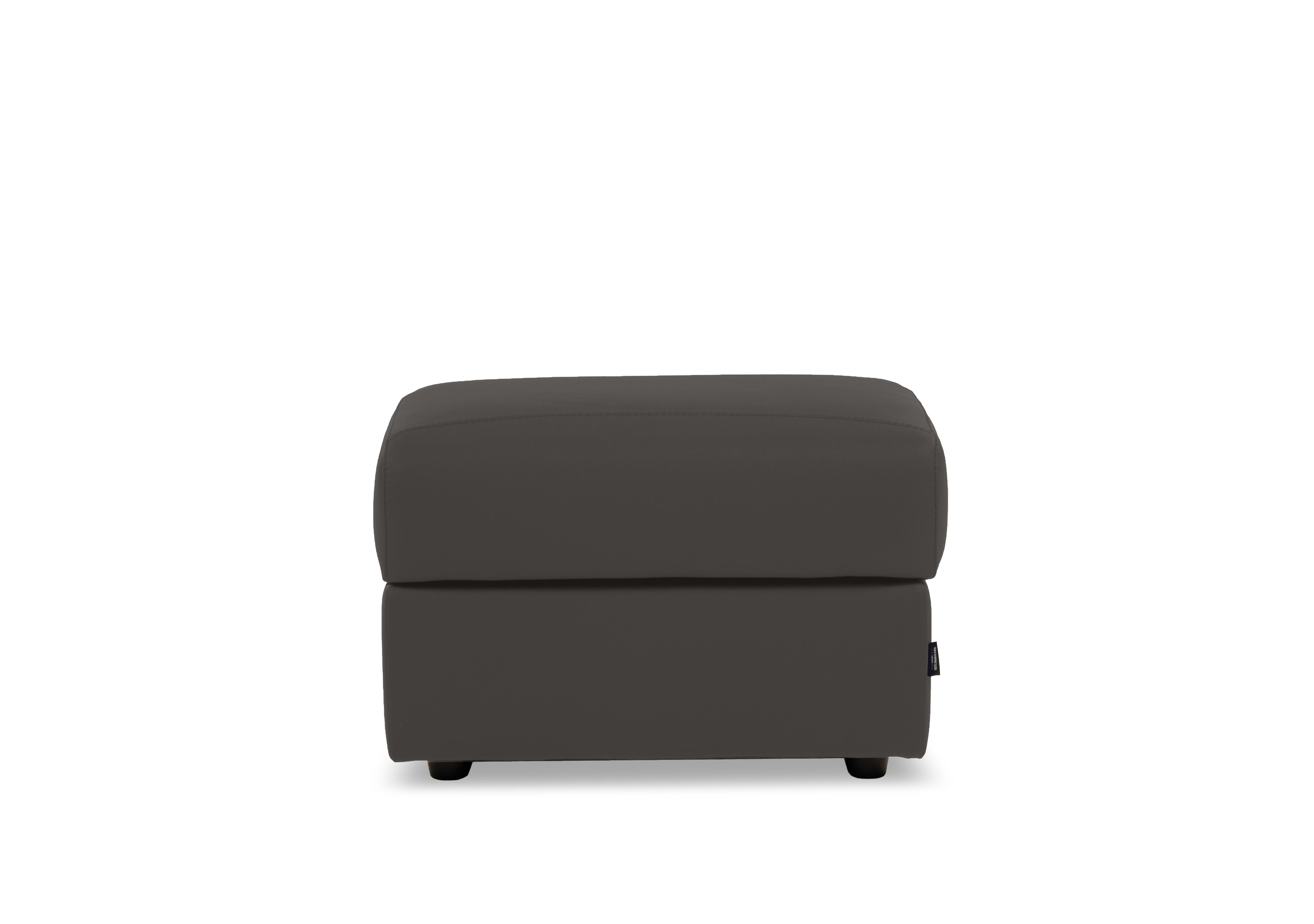 Marconi Rectangular Leather Storage Footstool in Torello Grigio Scuro 327 on Furniture Village