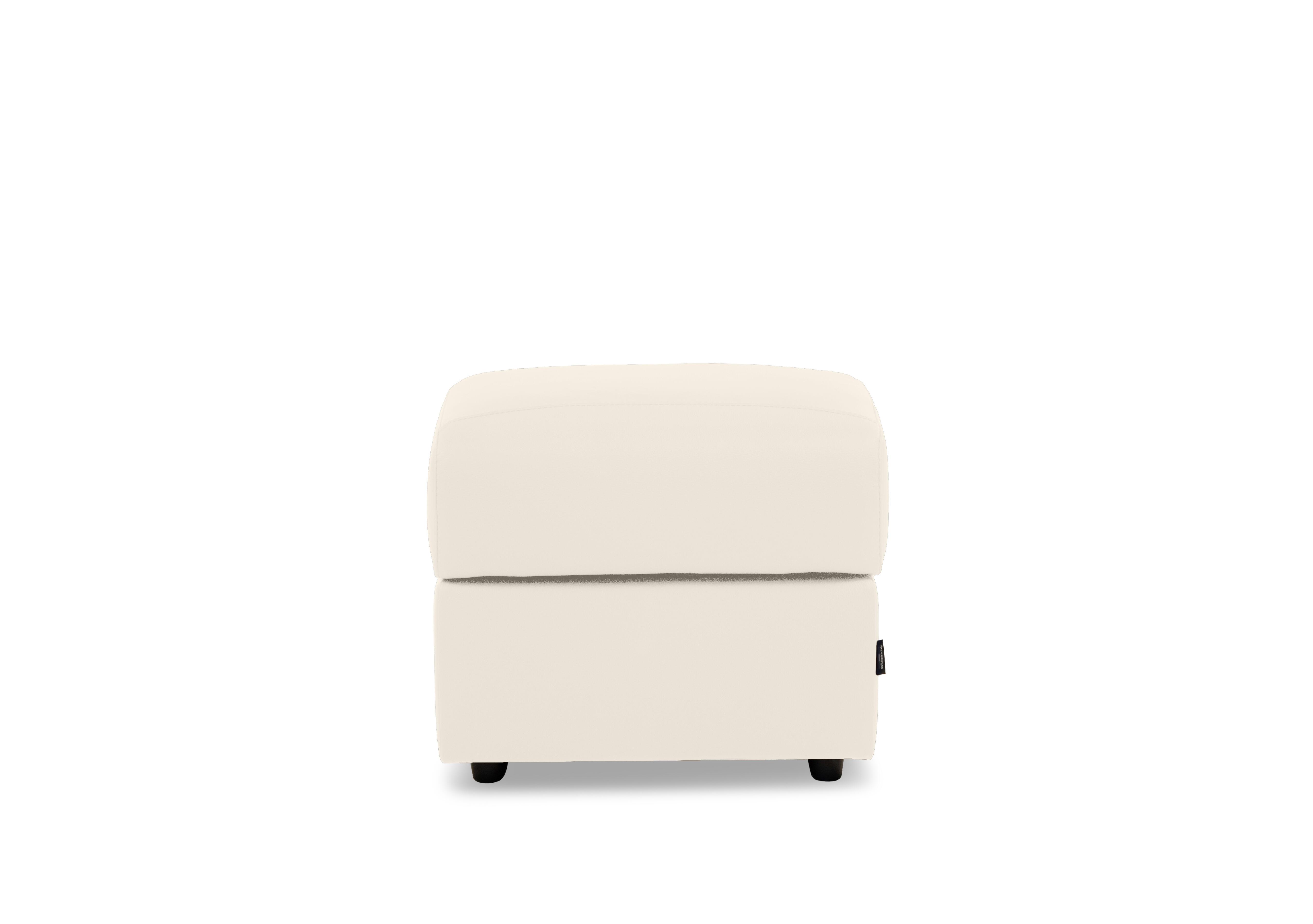 Marconi Square Leather Storage Footstool in Torello Bianco Puro 370 on Furniture Village