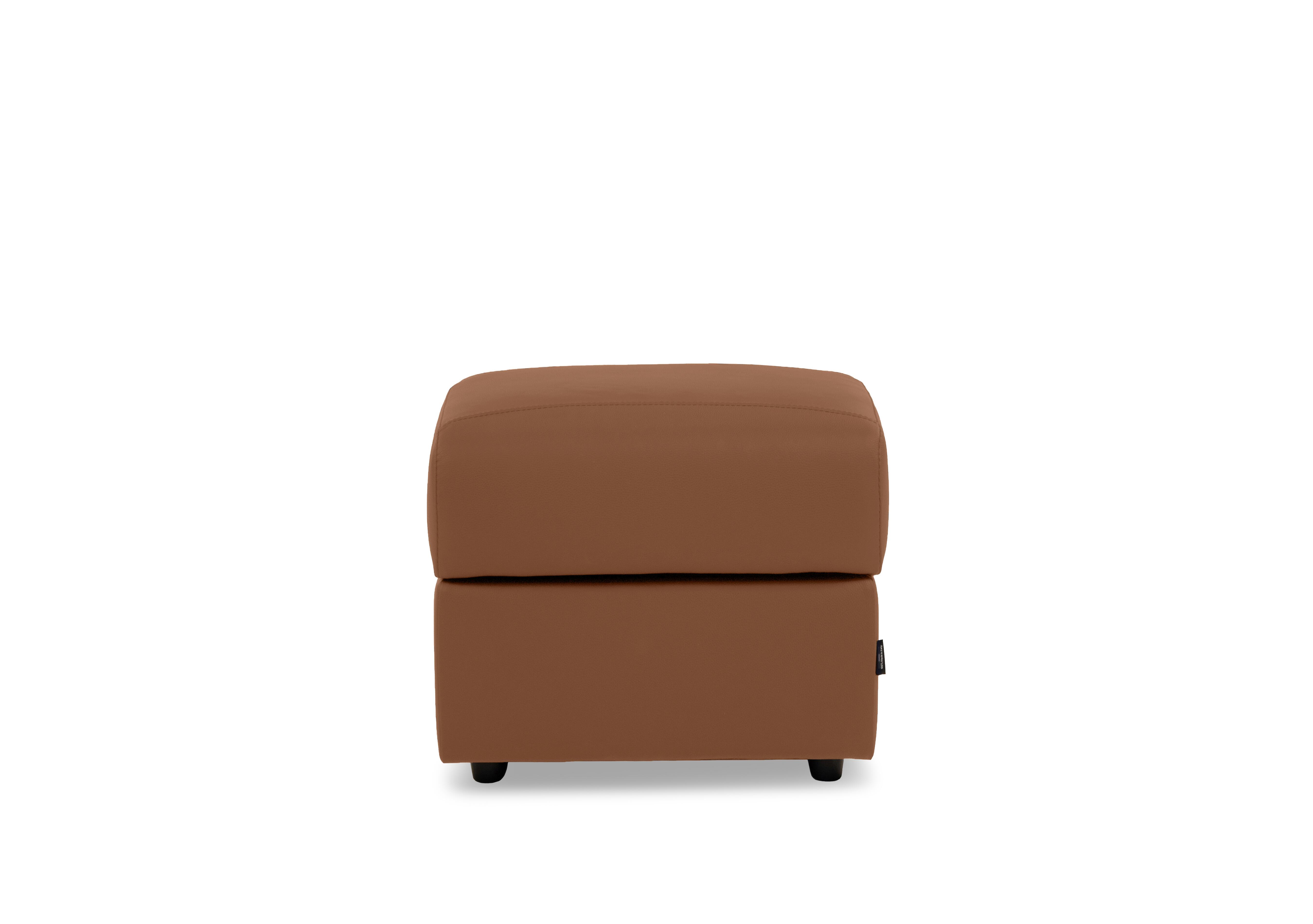 Marconi Square Leather Storage Footstool in Torello Cuoio 372 on Furniture Village