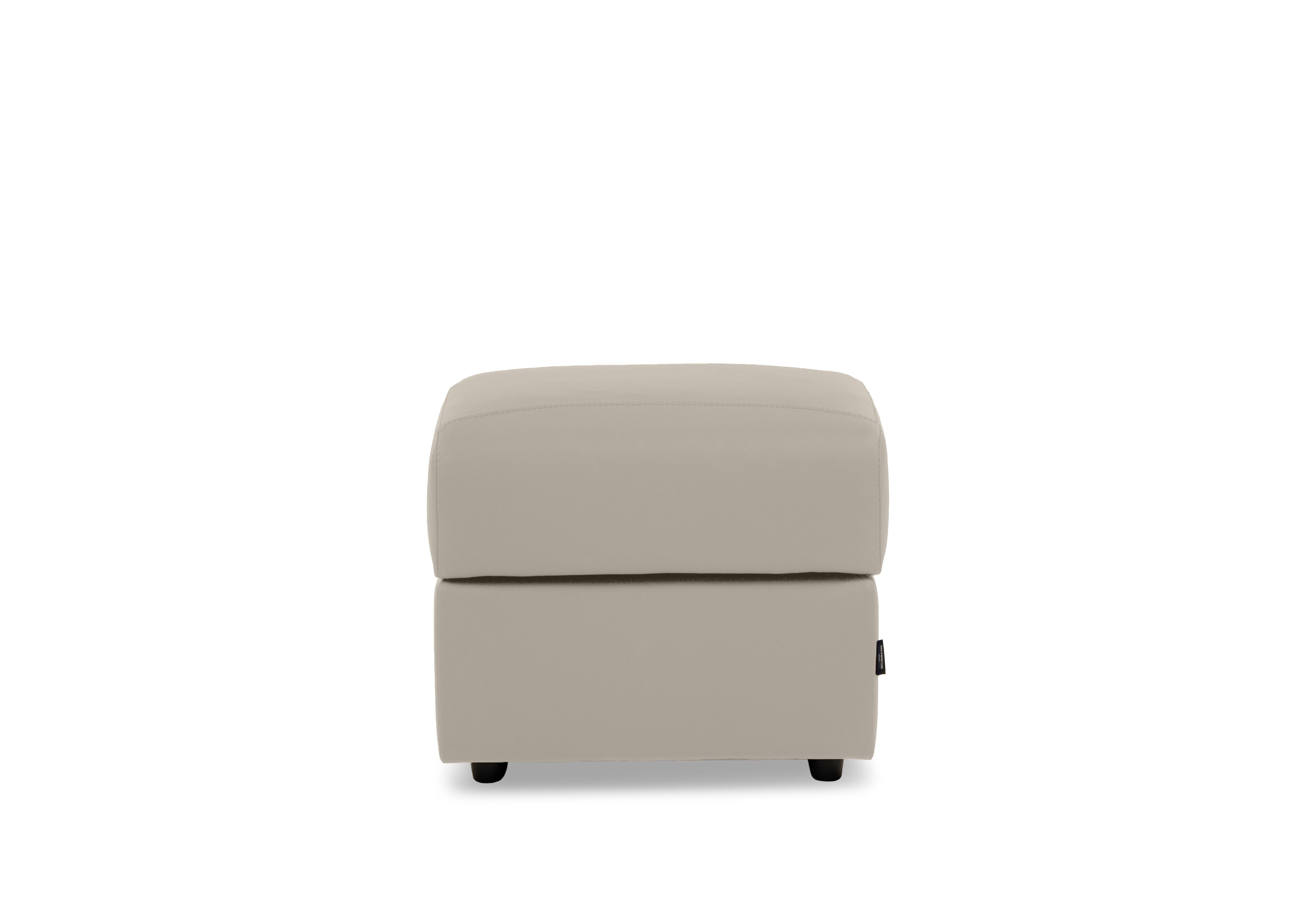 Marconi Square Leather Storage Footstool in Torello Ice 371 on Furniture Village
