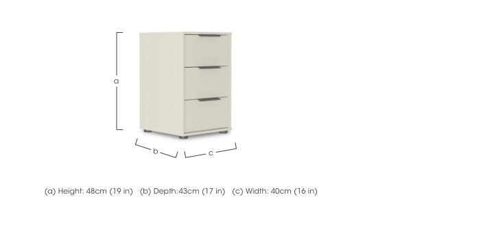 Instinct 40cm 3 Drawer Matt Finish Bedside Cabinet in  on Furniture Village