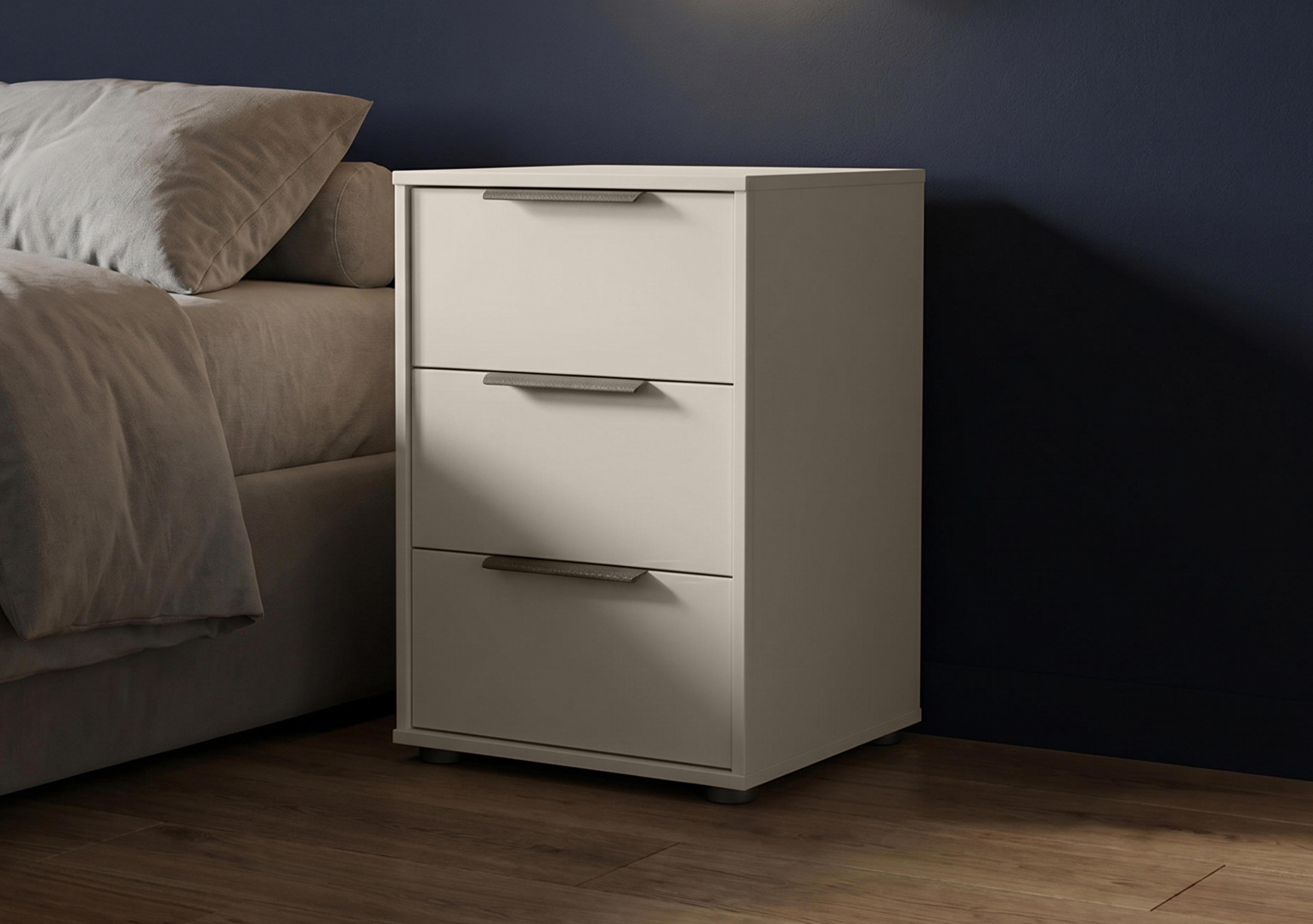 Instinct 40cm 3 Drawer Matt Finish Bedside Cabinet in  on Furniture Village