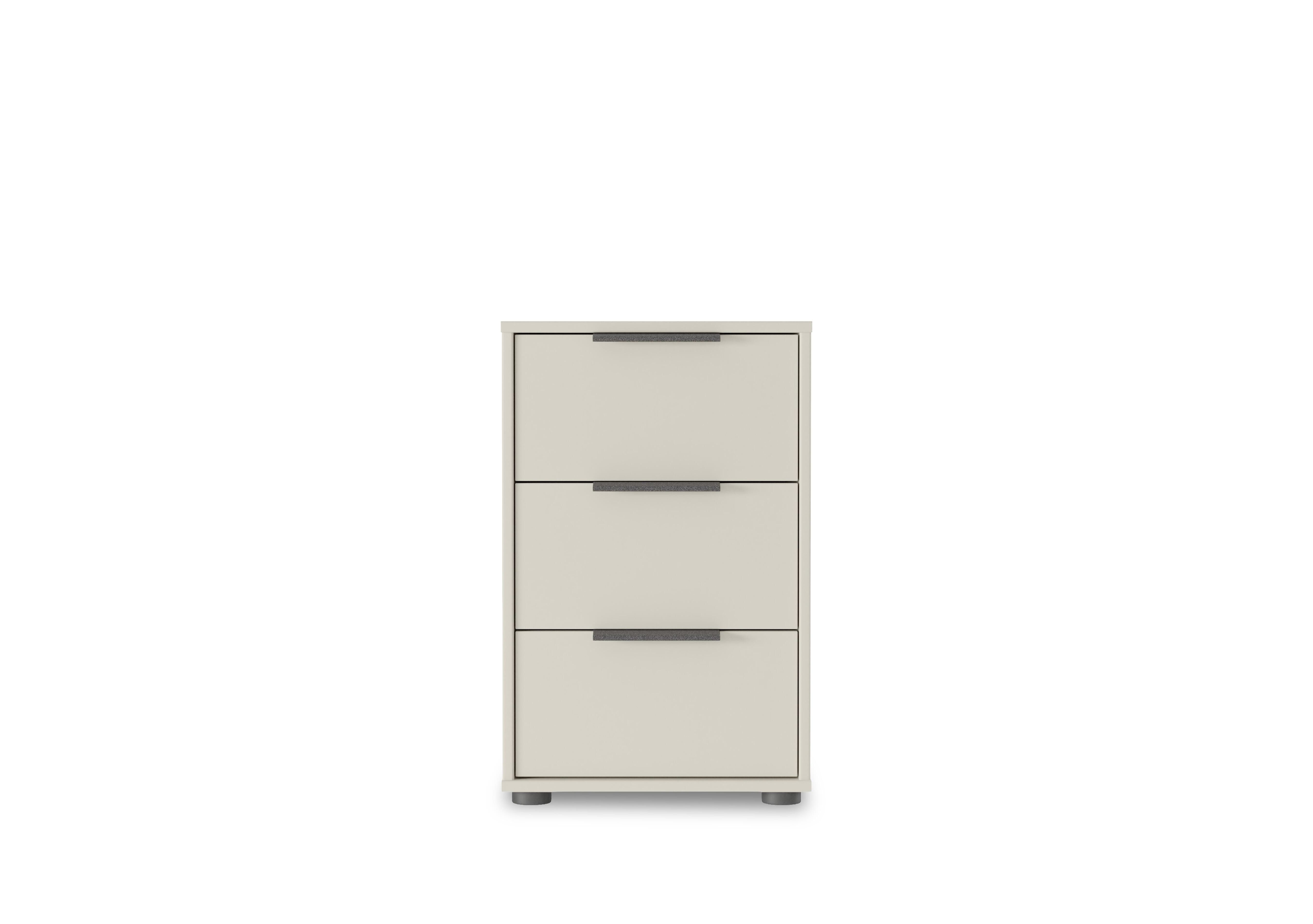 Instinct 40cm 3 Drawer Matt Finish Bedside Cabinet in Champagne on Furniture Village