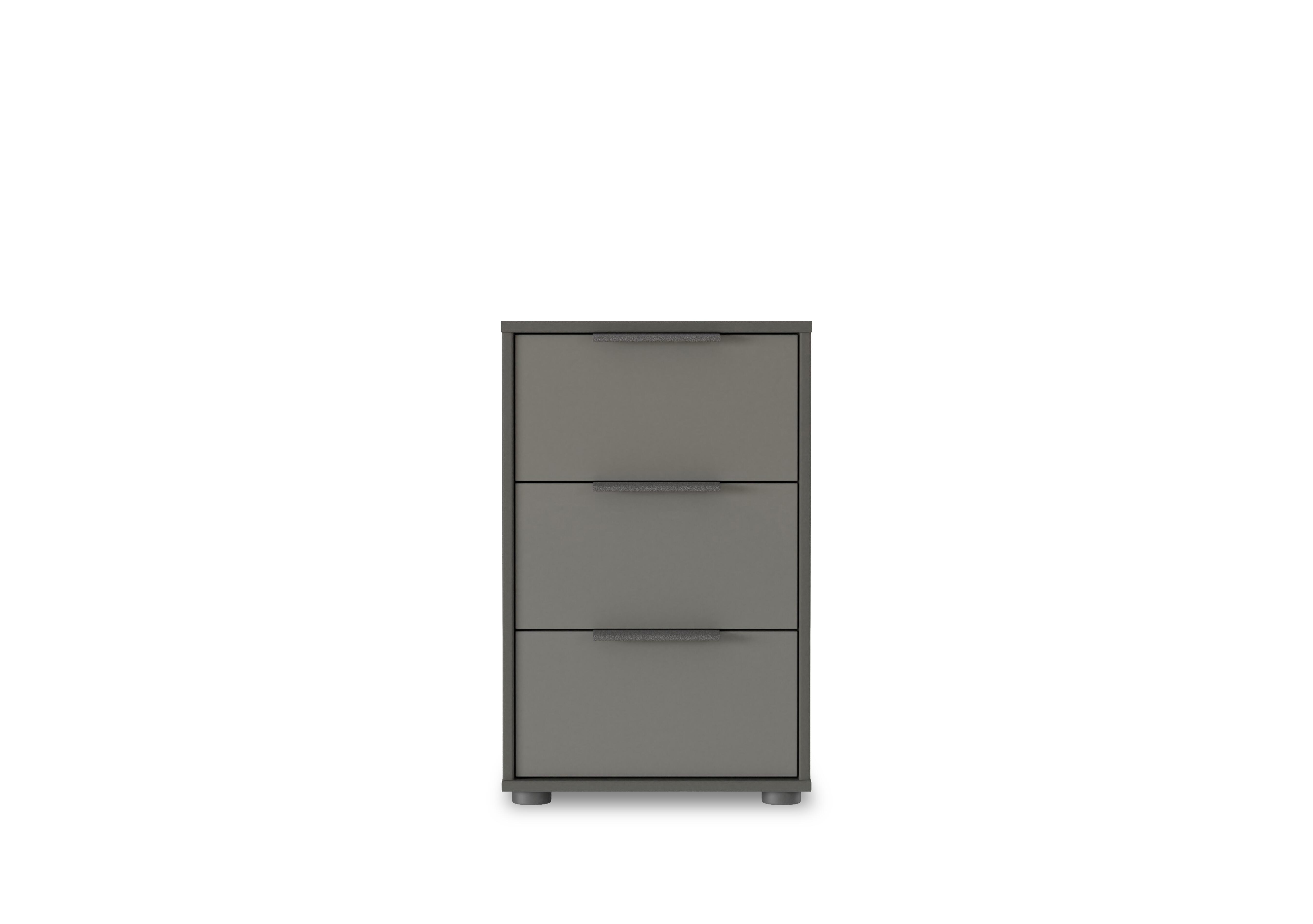Instinct 40cm 3 Drawer Matt Finish Bedside Cabinet in Lava Grey on Furniture Village