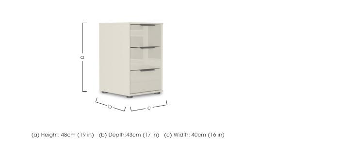 Instinct 40cm 3 Drawer Glass Bedside Cabinet in  on Furniture Village
