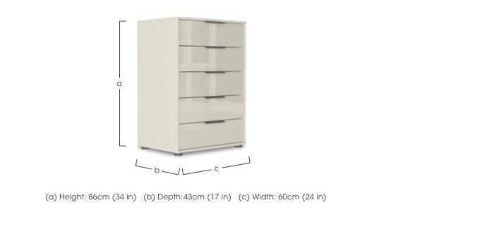 Instinct 60cm 5 Drawer Glass Chest in  on Furniture Village