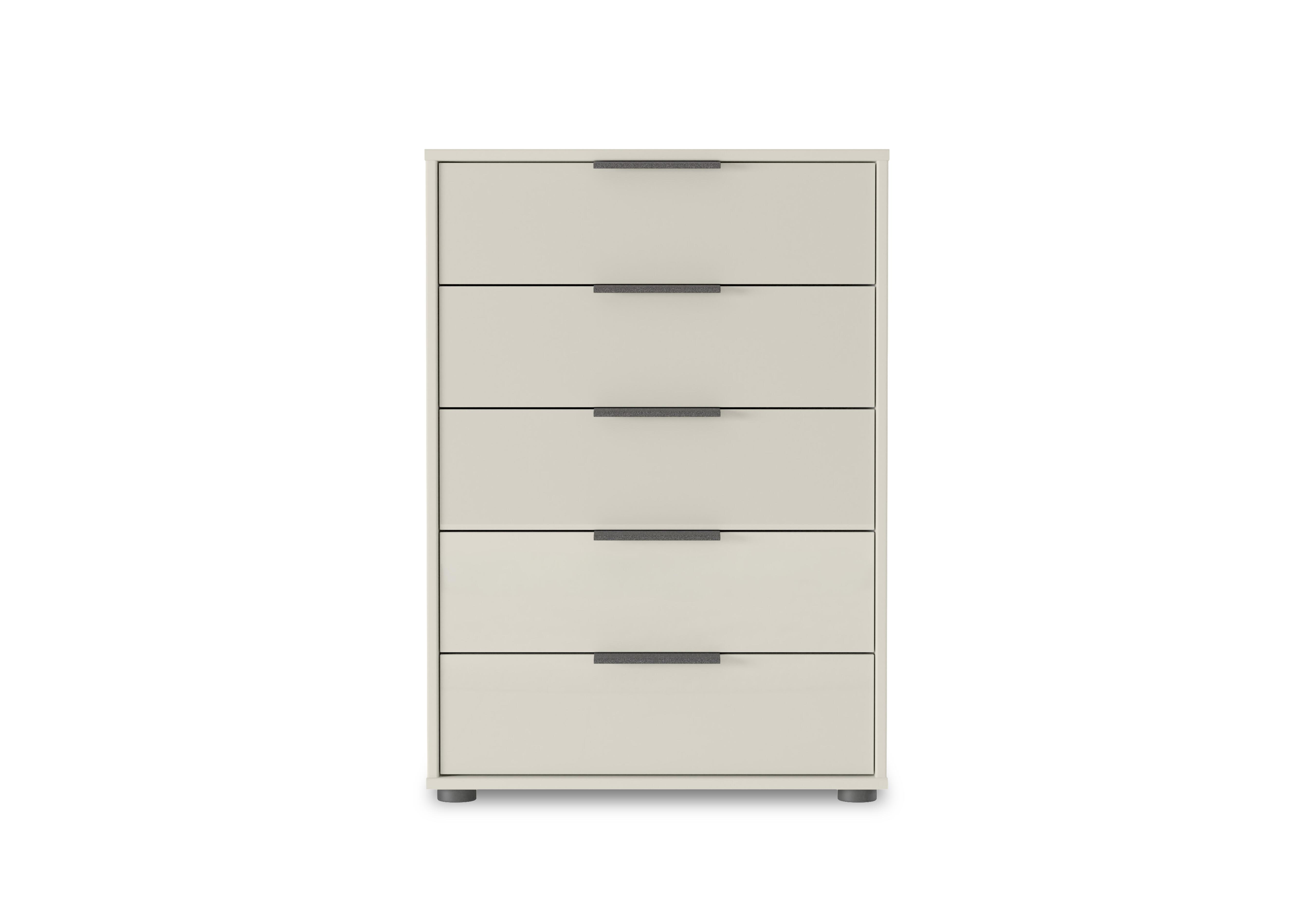 Instinct 60cm 5 Drawer Glass Chest in Champagne on Furniture Village