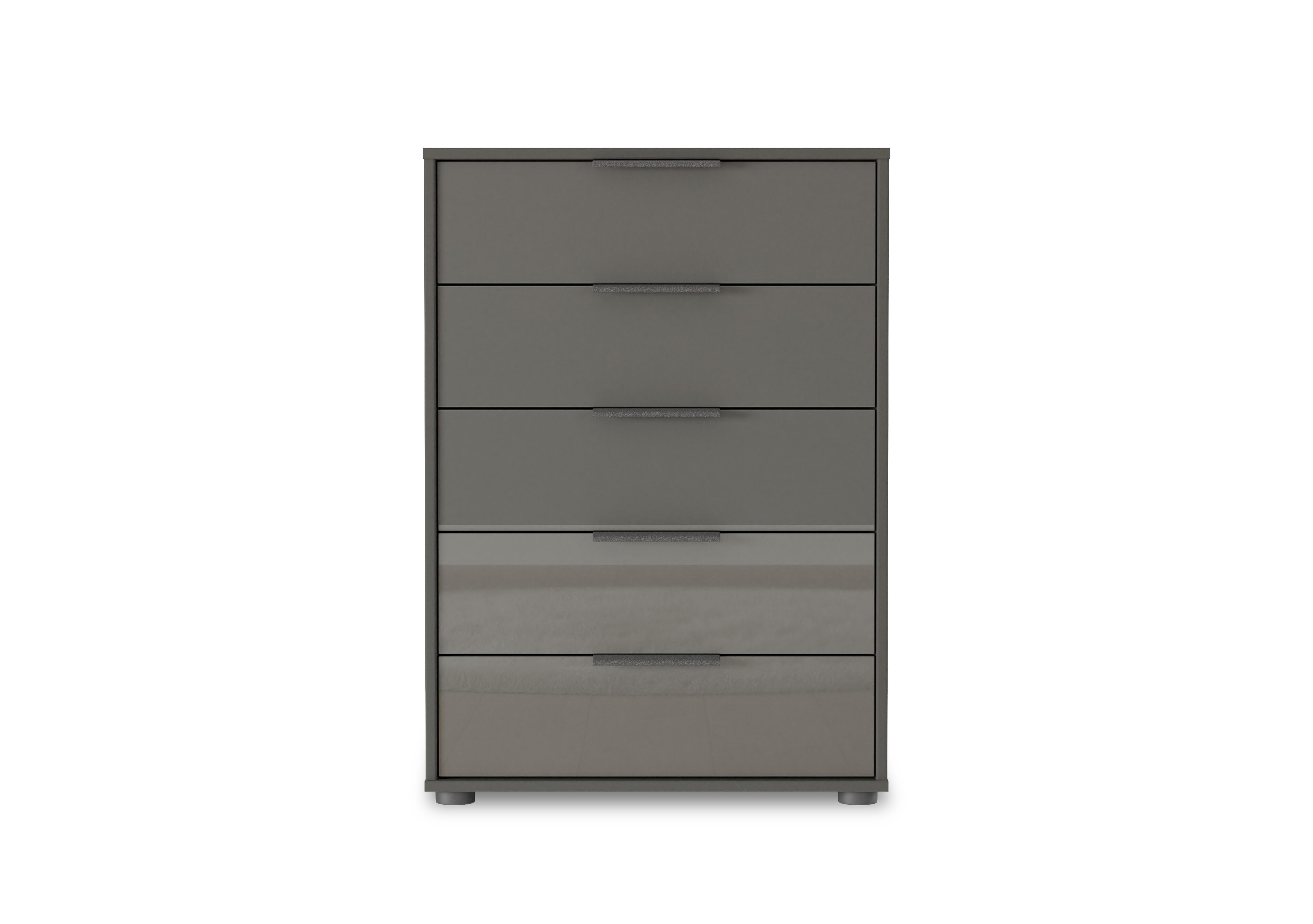 Instinct 60cm 5 Drawer Glass Chest in Lava Grey on Furniture Village