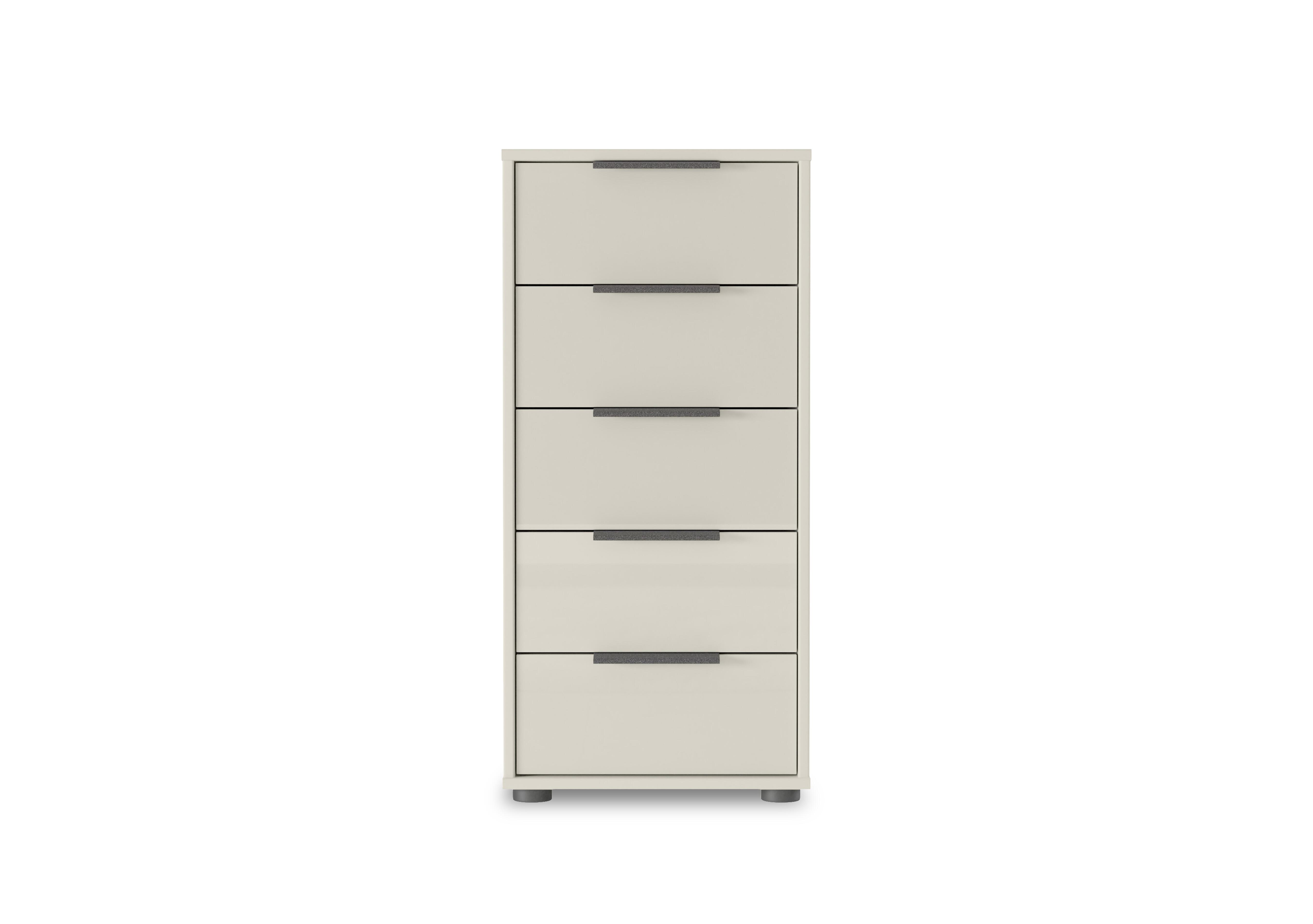 Instinct 40cm 5 Drawer Glass Chest in Champagne on Furniture Village
