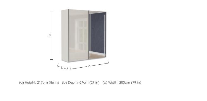 Instinct 200cm 2 Door Sliding Wardrobe with 1 Glass Door and 1 Mirror Door with LED Lighting in  on Furniture Village