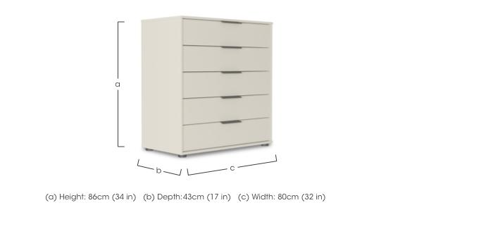 Instinct 80cm 5 Drawer Matt Finish Chest in  on Furniture Village
