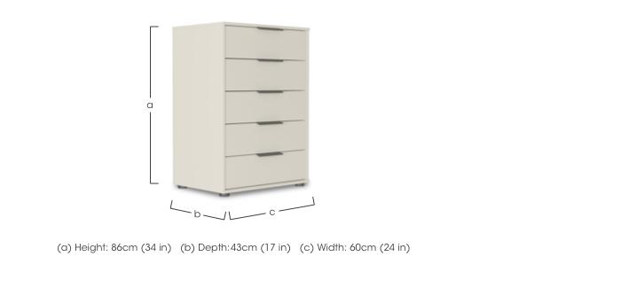 Instinct 60cm 5 Drawer Matt Finish Chest in  on Furniture Village