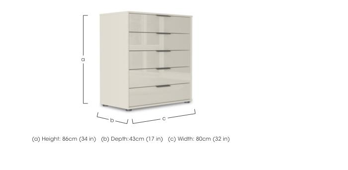 Instinct 80cm 5 Drawer Glass Chest in  on Furniture Village