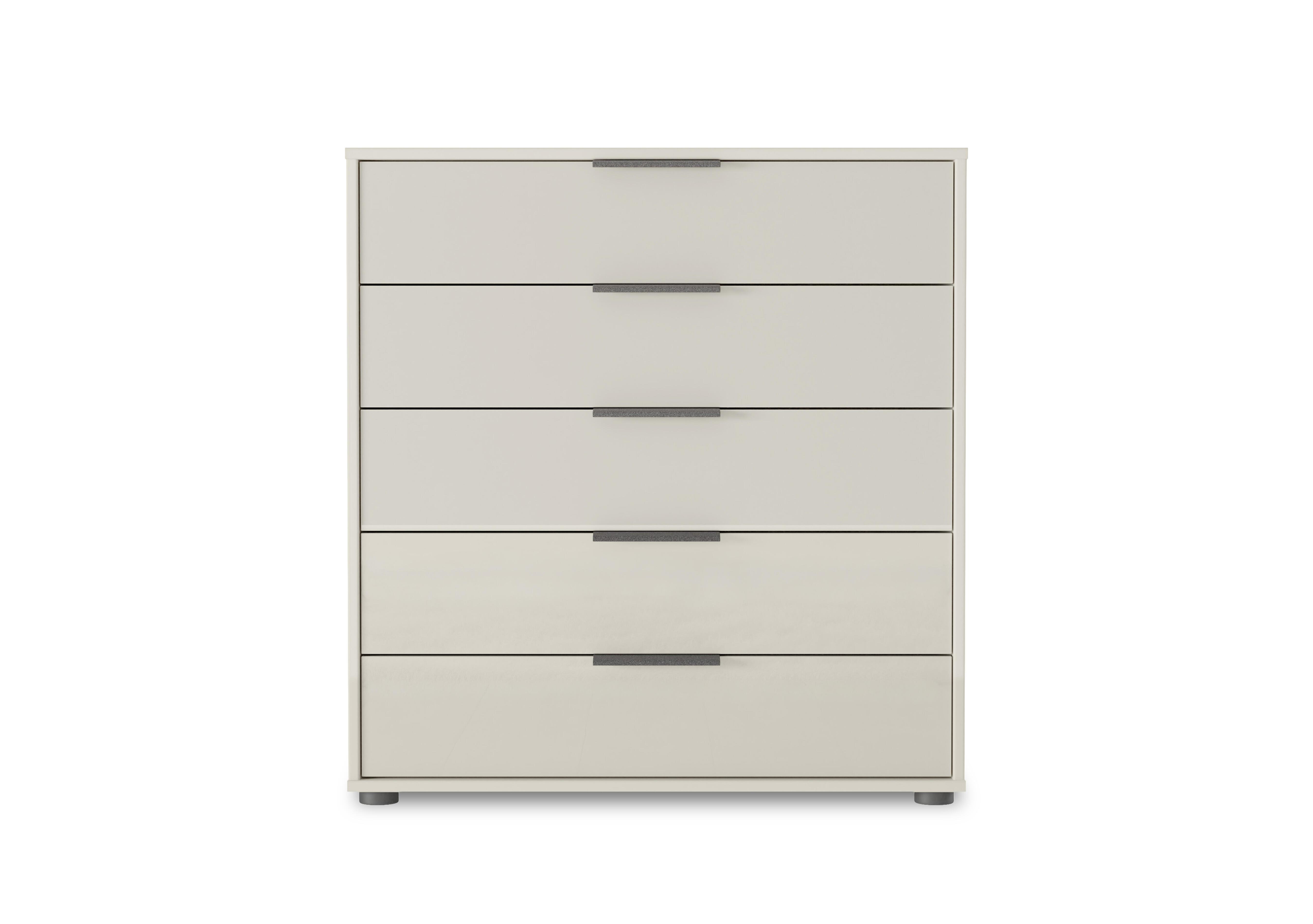 Instinct 80cm 5 Drawer Glass Chest in Champagne on Furniture Village