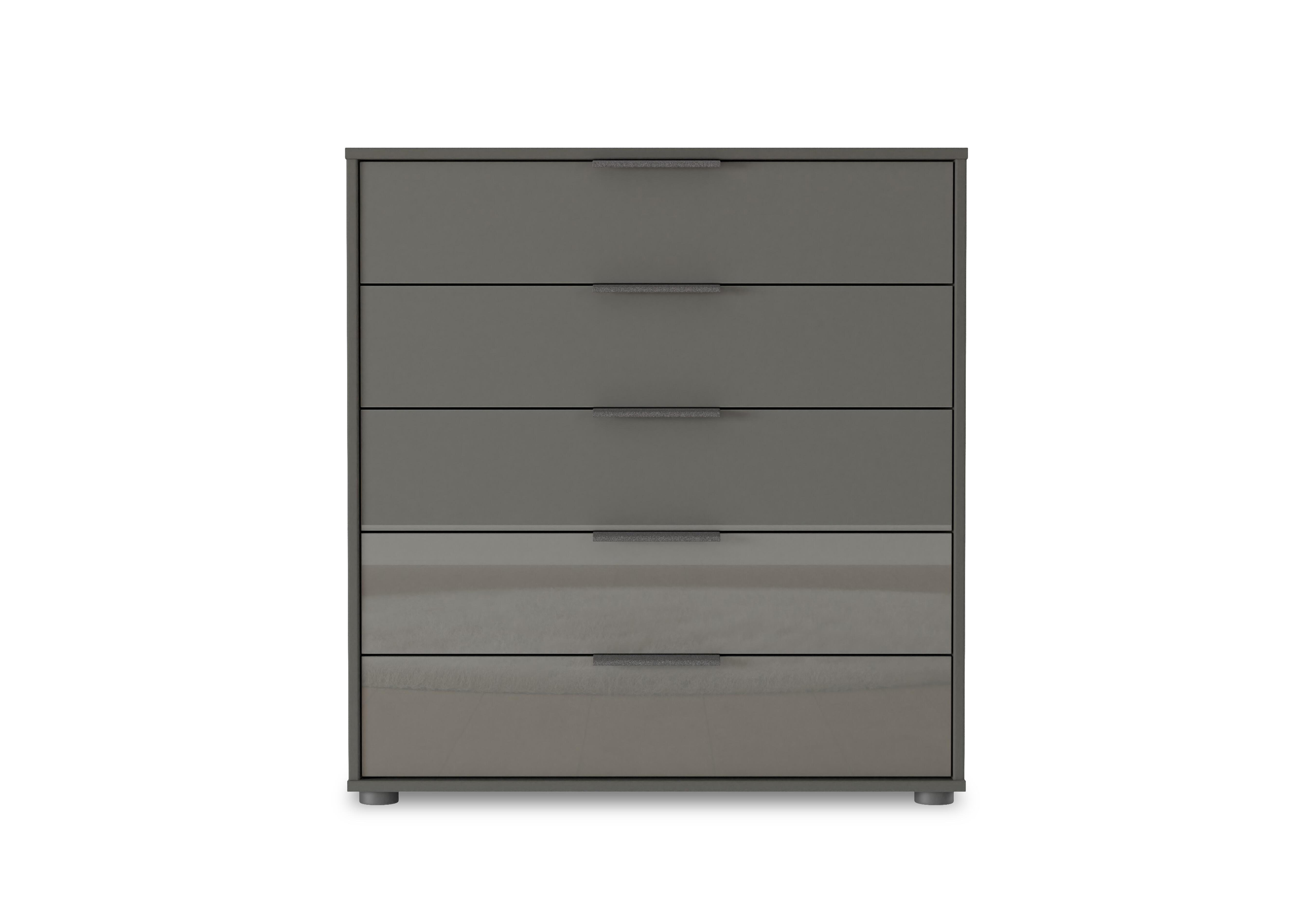 Instinct 80cm 5 Drawer Glass Chest in Lava Grey on Furniture Village