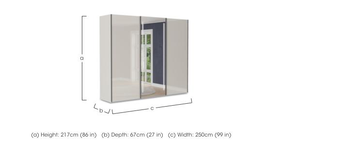 Instinct 250cm 3 Door Sliding Wardrobe with 2 Glass Doors and 1 Mirror Door with LED Lighting in  on Furniture Village