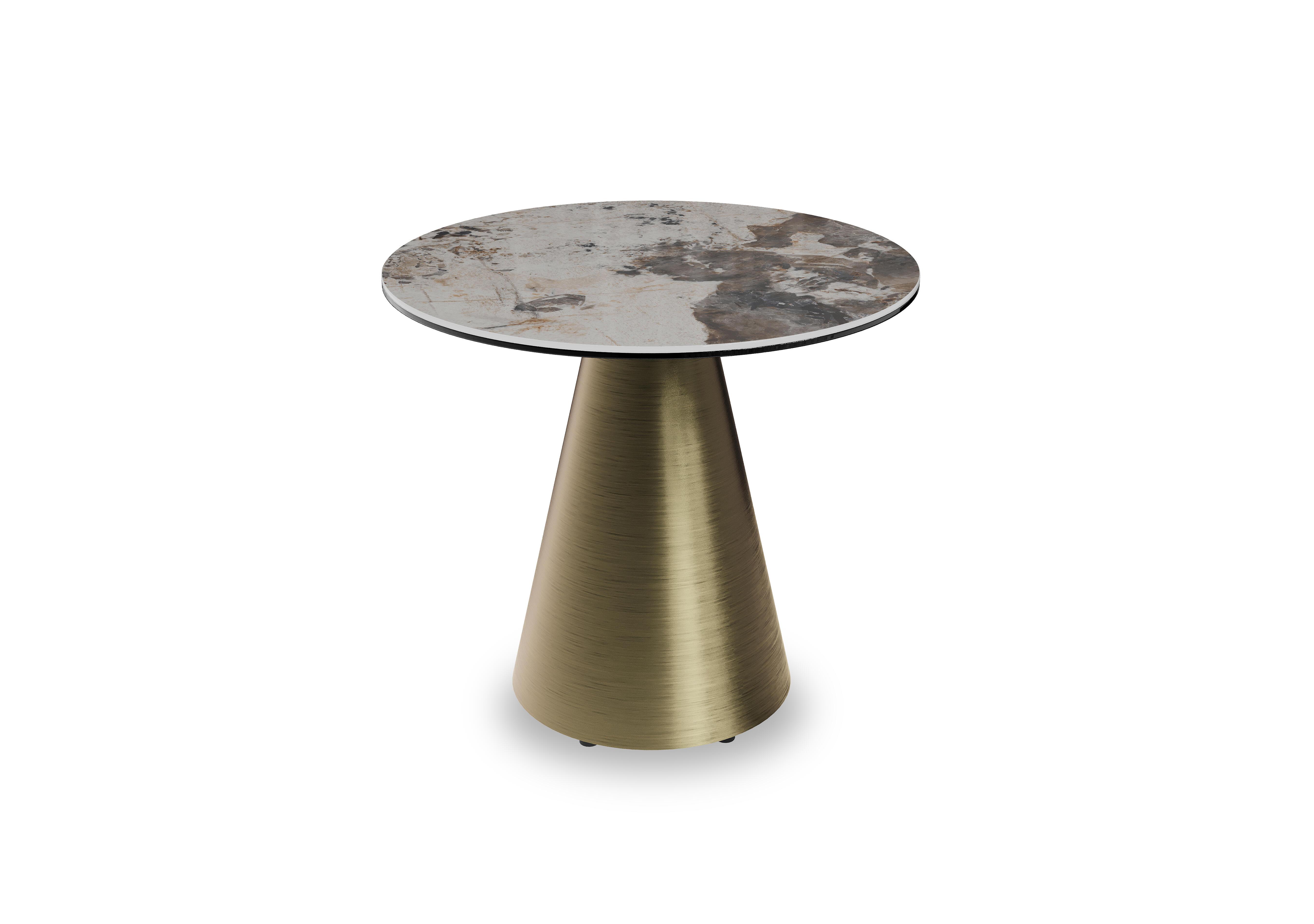 Felipe Lamp Table with Gold Base in Gold - Calcatta Marble on Furniture Village