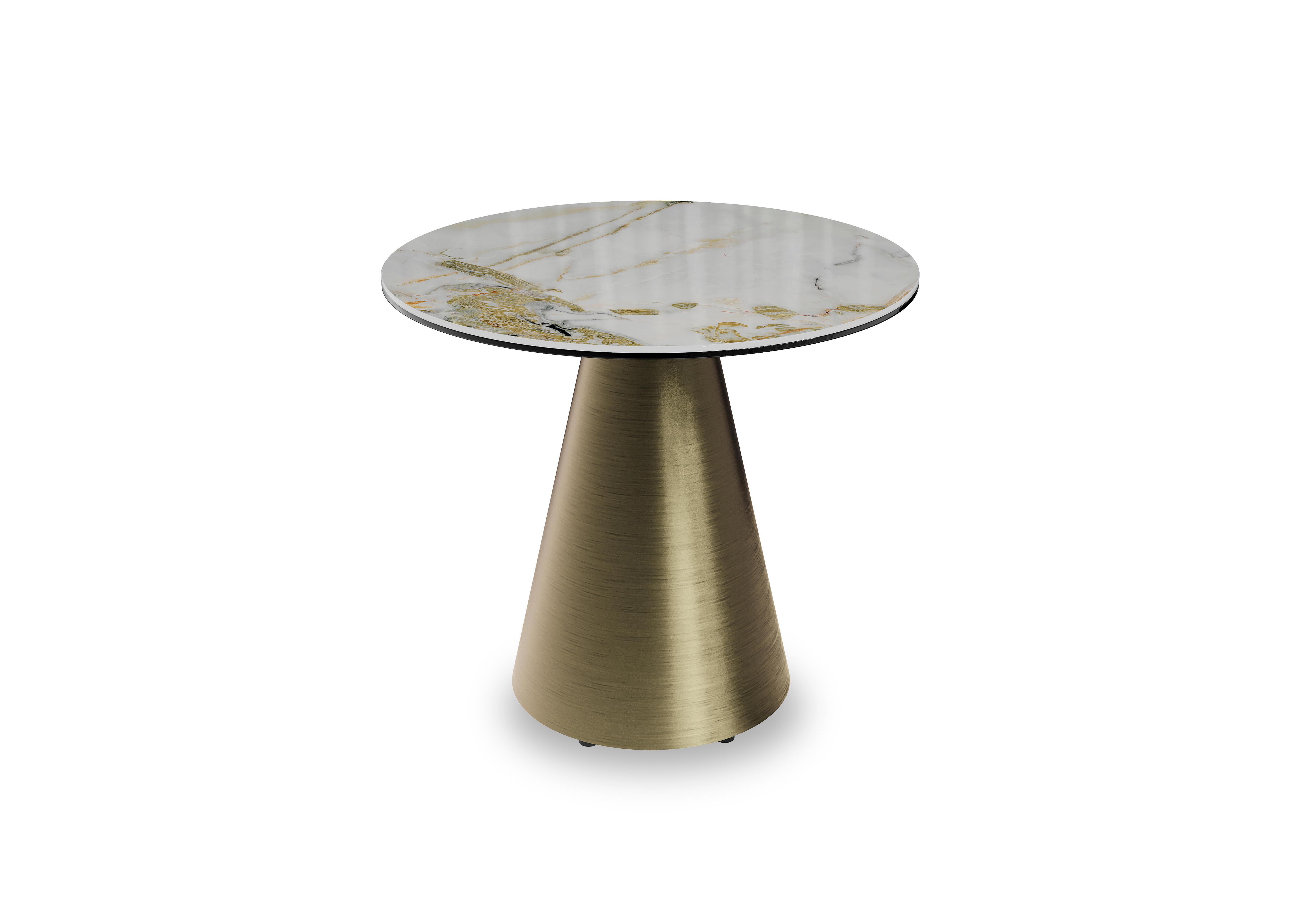 Felipe Lamp Table with Gold Base in Gold - Doro Marble on Furniture Village