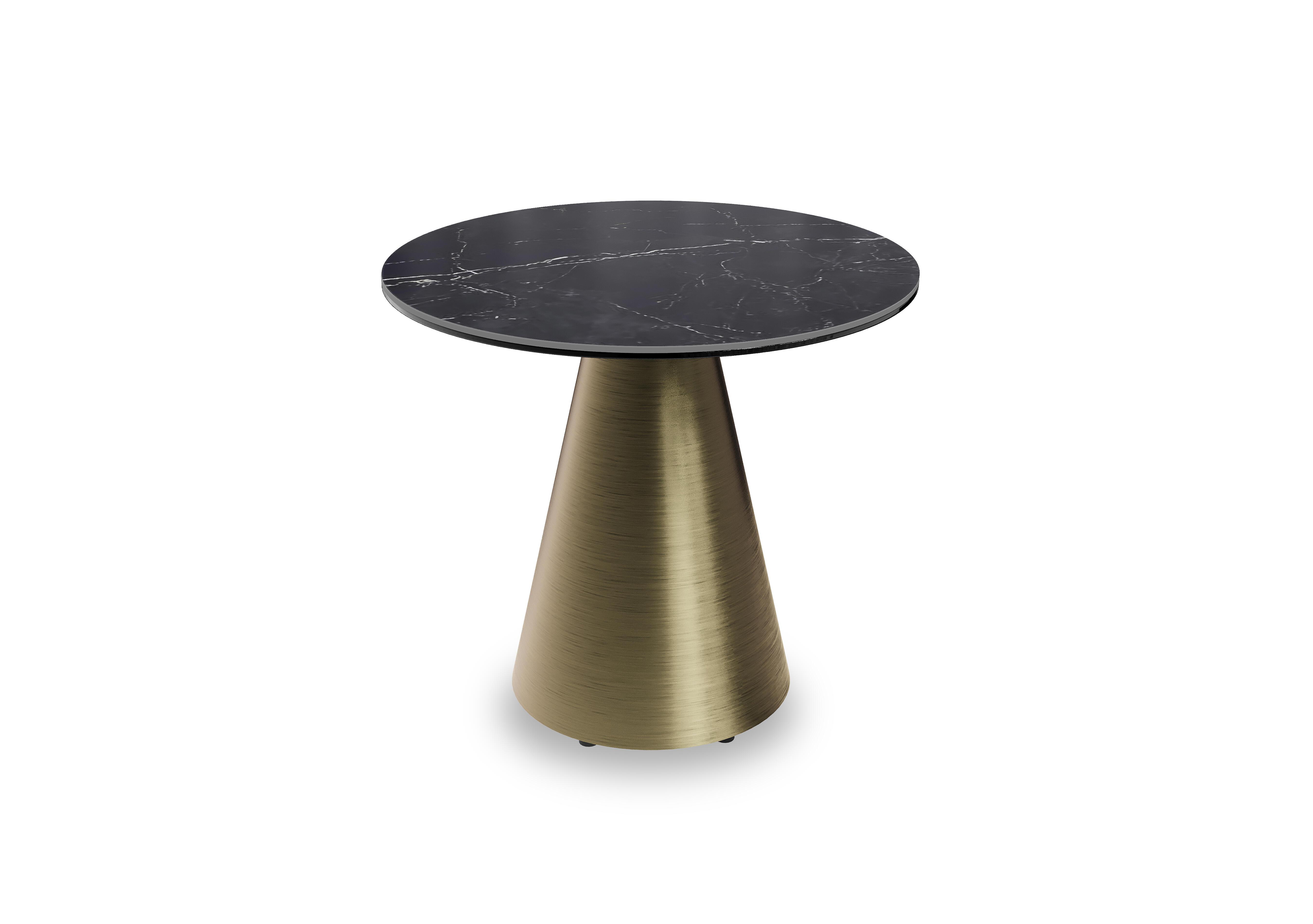Felipe Lamp Table with Gold Base in Gold - Marquina Marble on Furniture Village