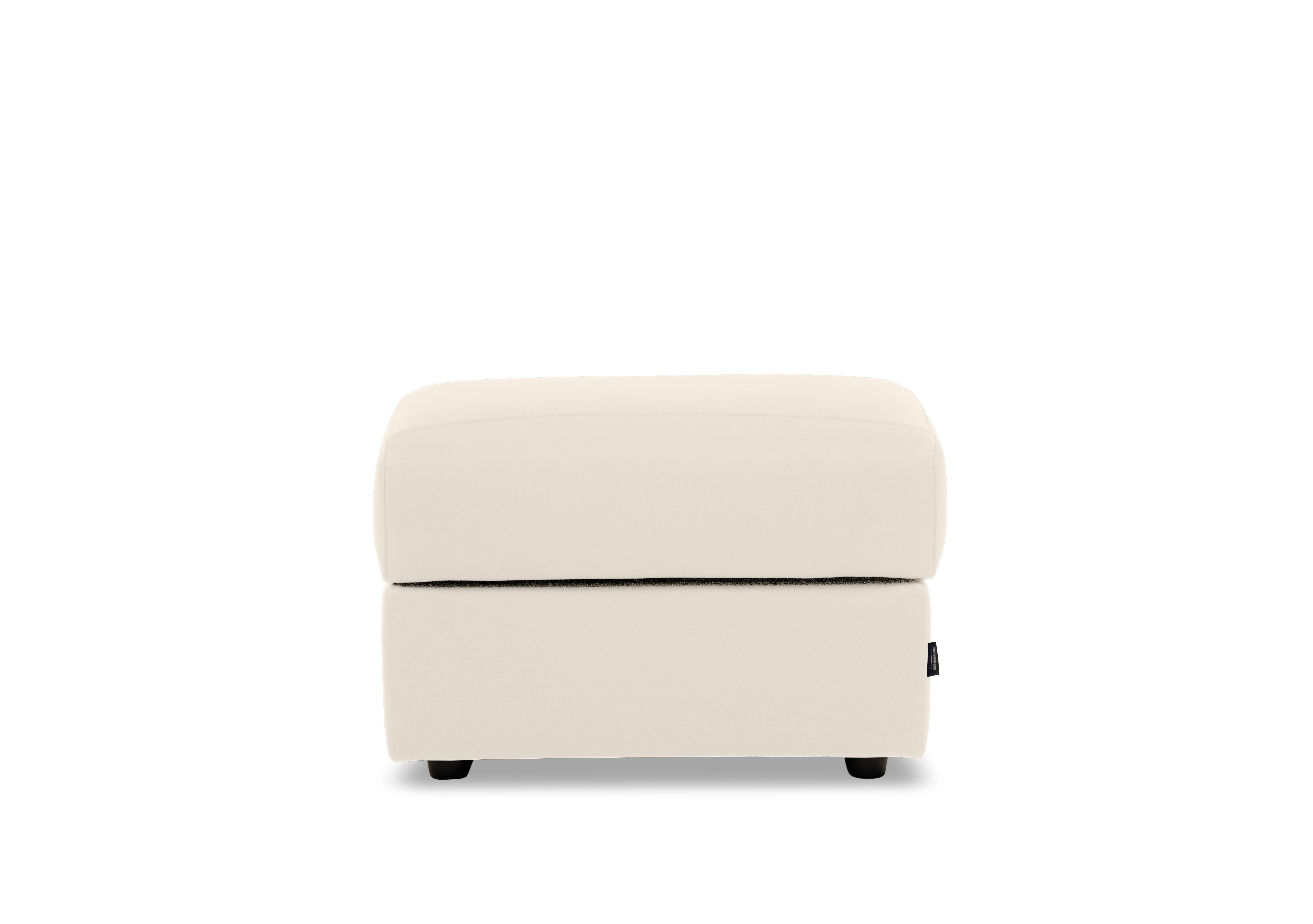 Canto Rectangular Leather Storage Footstool in Botero Bianco 2153 on Furniture Village