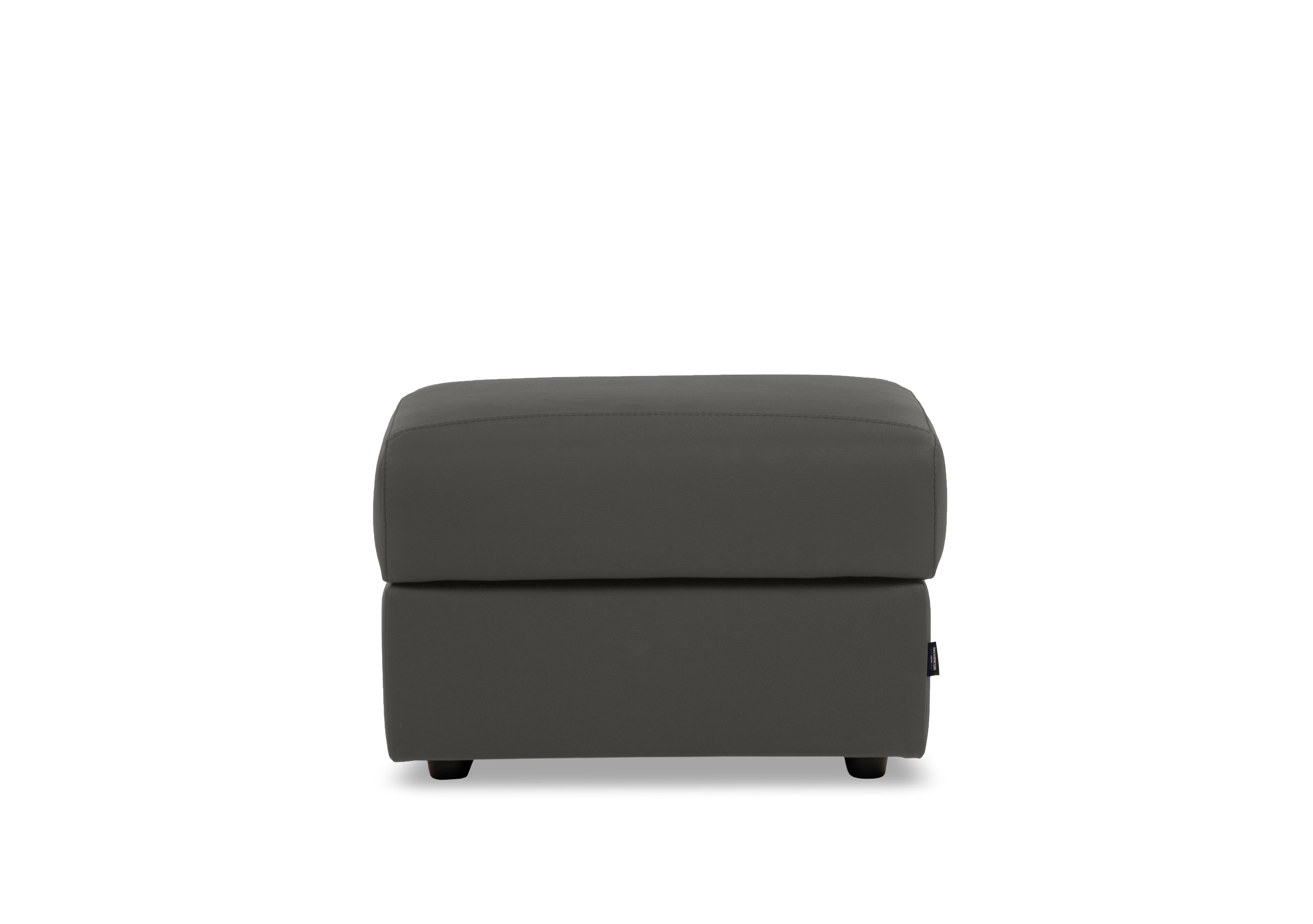Canto Rectangular Leather Storage Footstool in Botero Grigio 2162 on Furniture Village