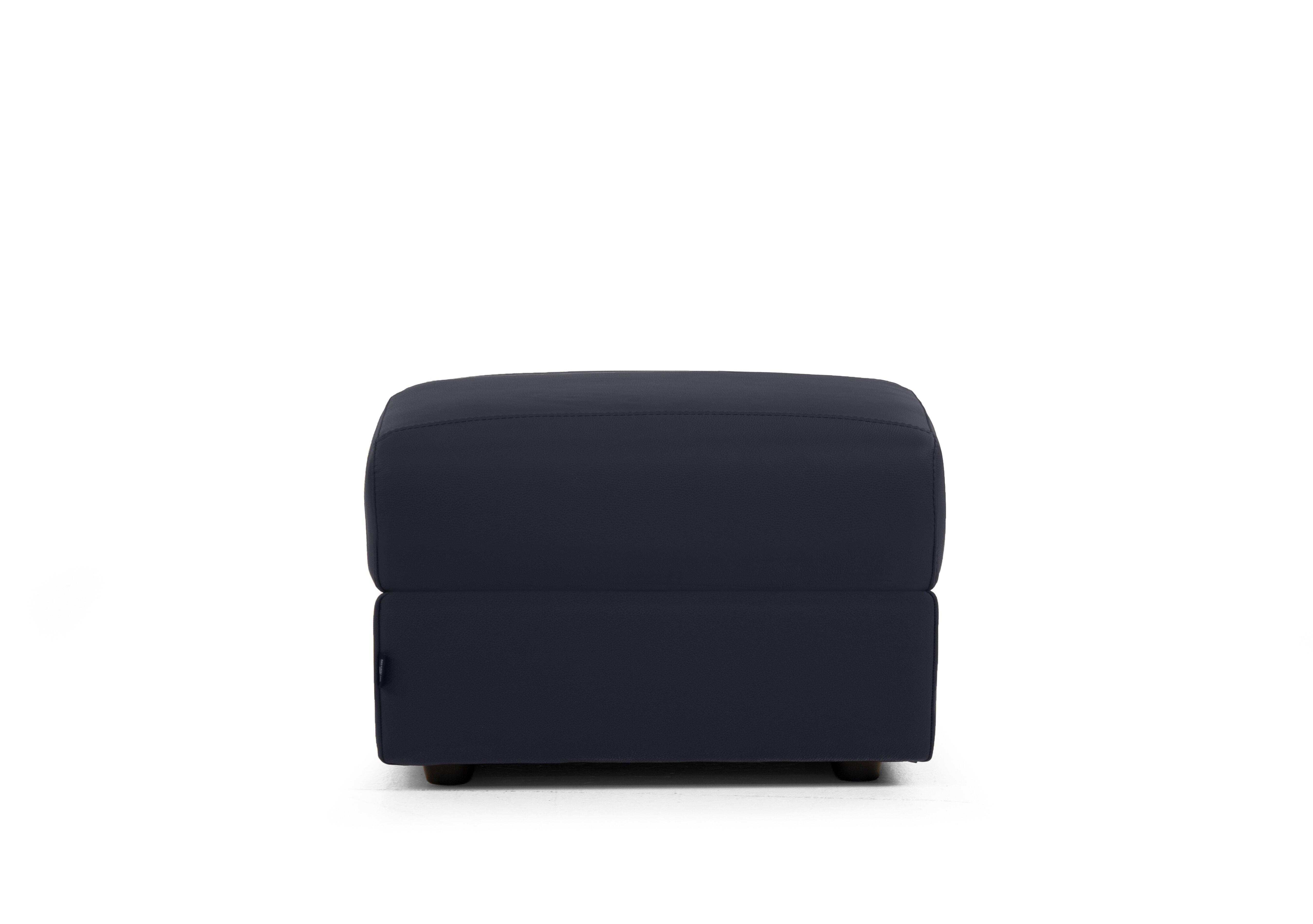 Canto Rectangular Leather Storage Footstool in Torello Blu 81 on Furniture Village