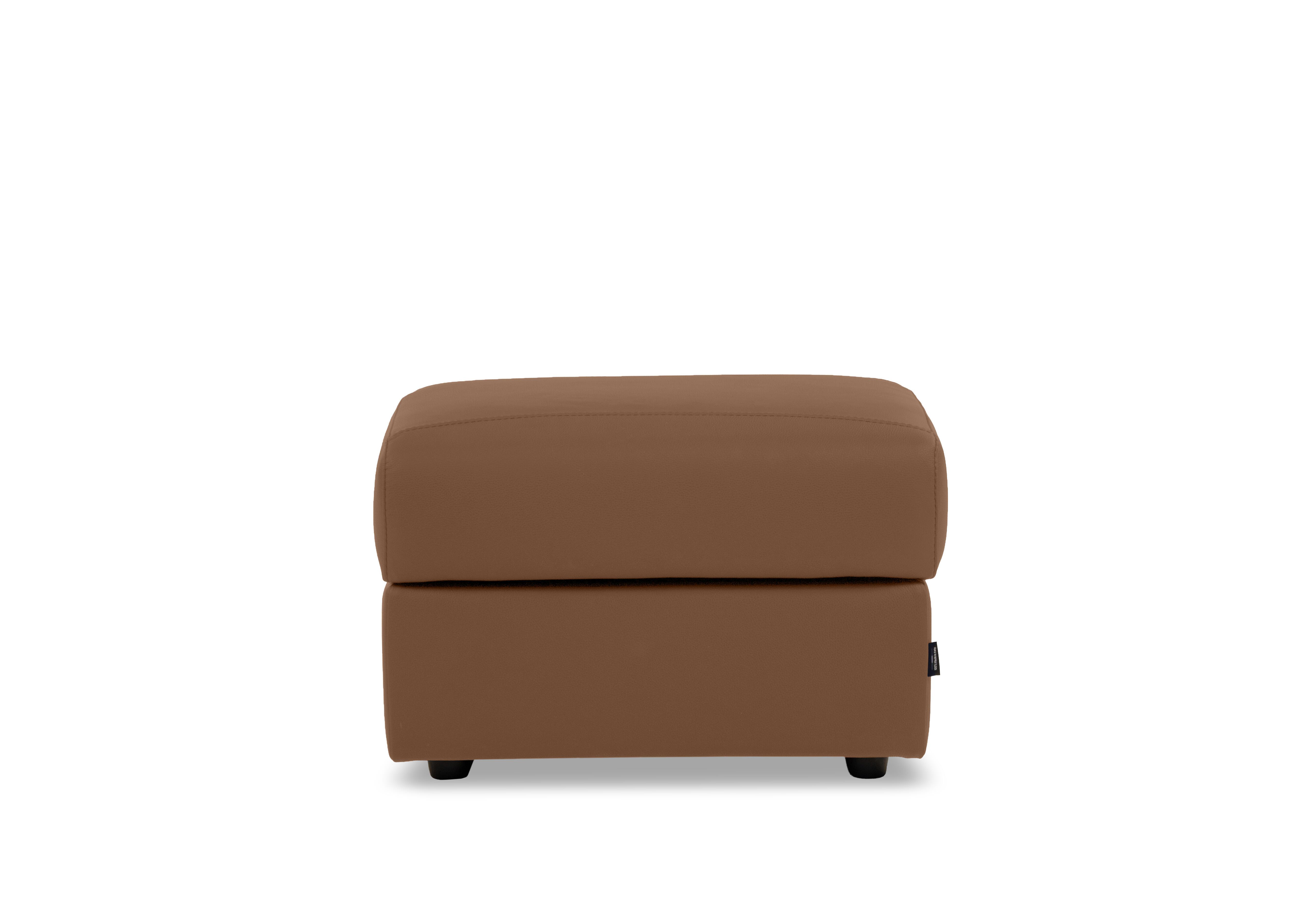 Canto Rectangular Leather Storage Footstool in Torello Cuoio 372 on Furniture Village