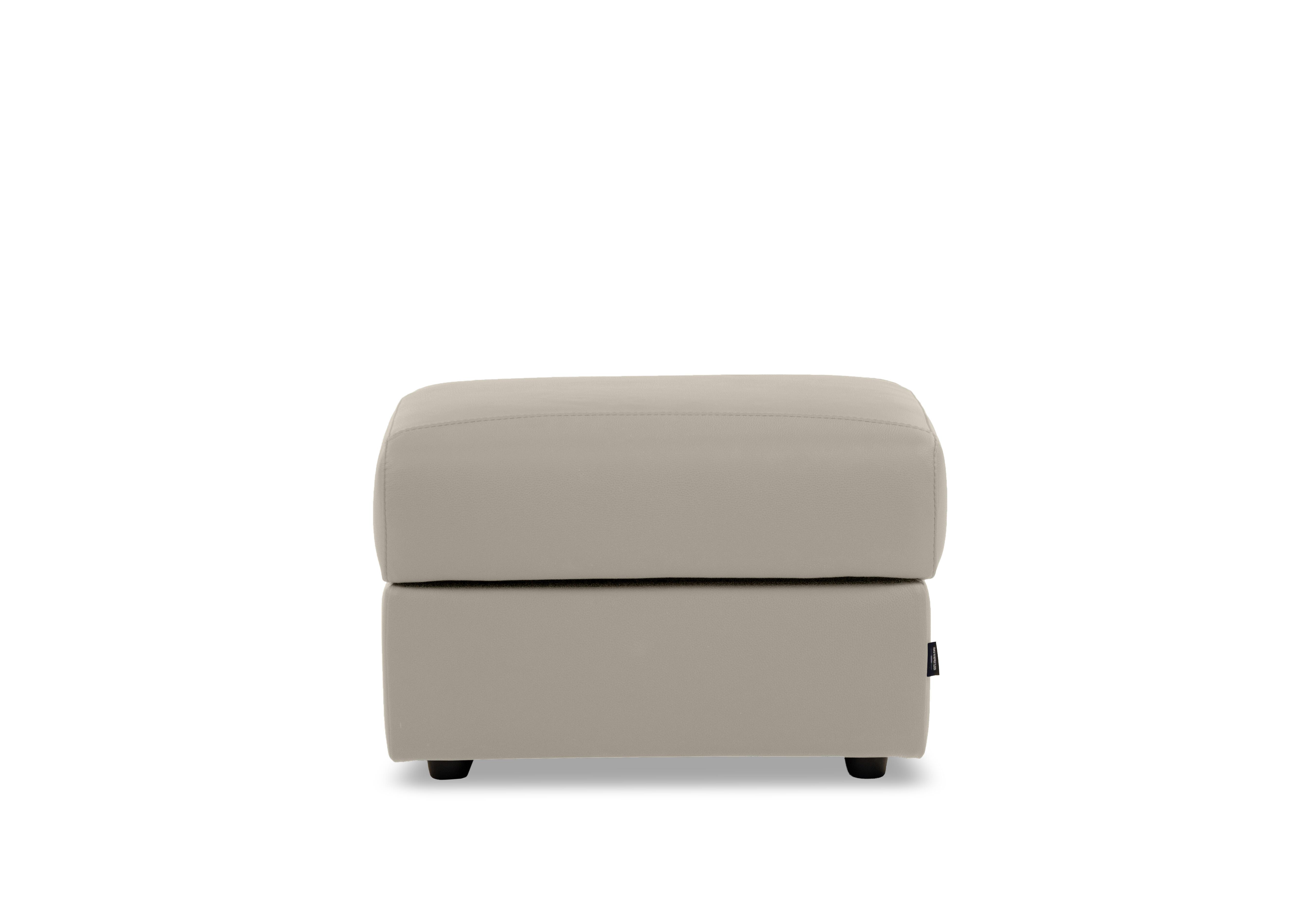 Canto Rectangular Leather Storage Footstool in Torello Ice 371 on Furniture Village