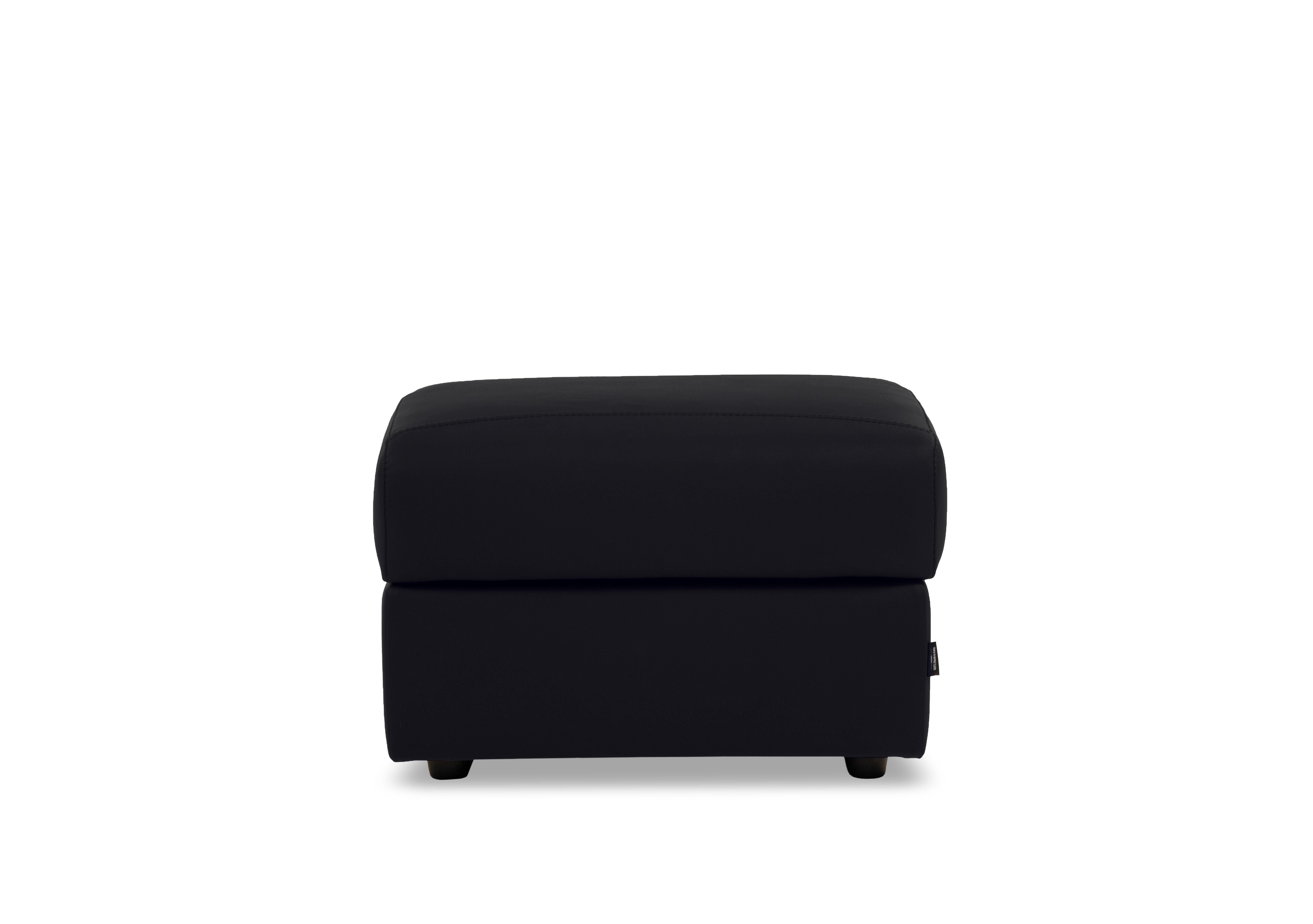 Canto Rectangular Leather Storage Footstool in Torello Nero 71 on Furniture Village