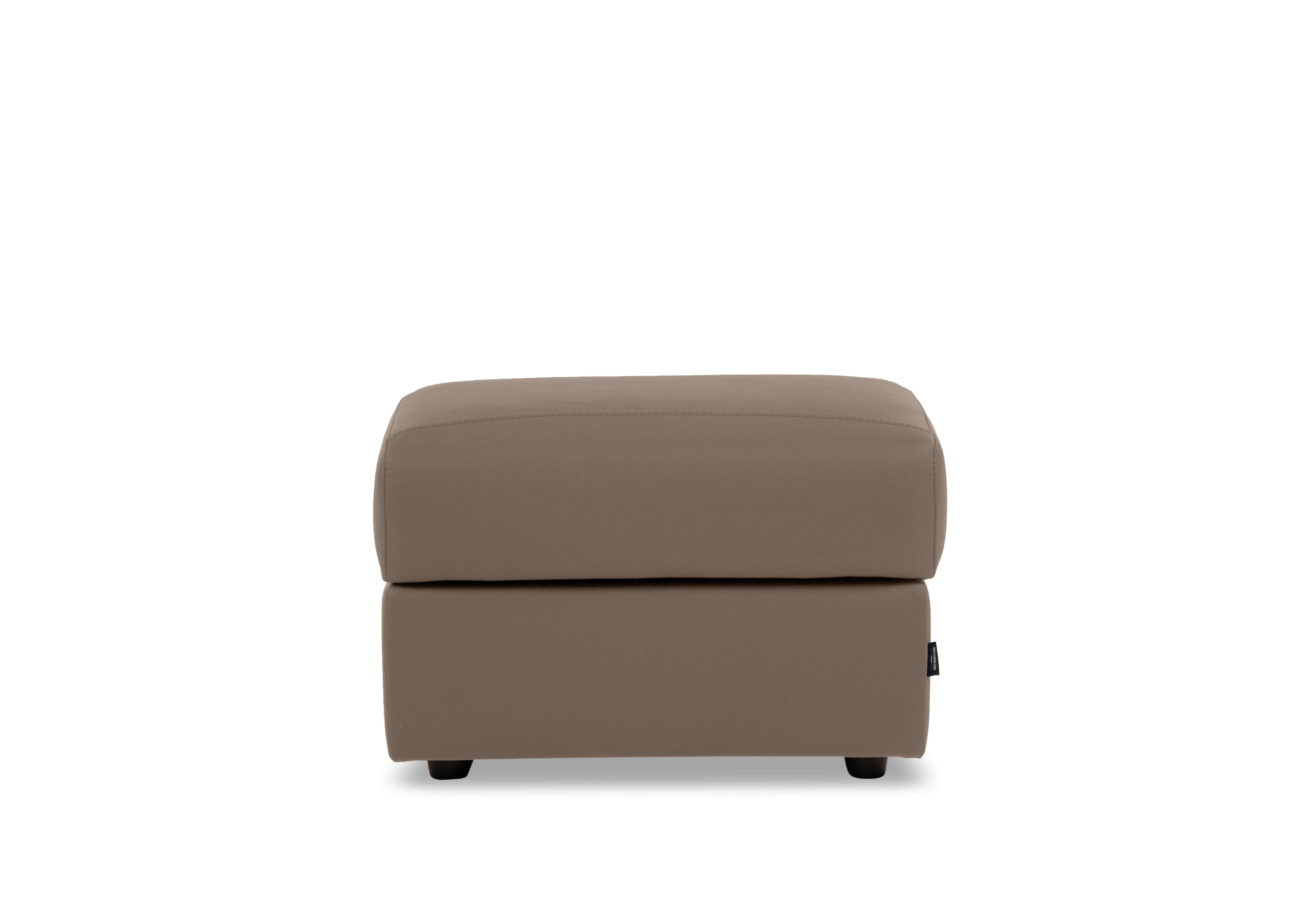 Canto Rectangular Leather Storage Footstool in Torello Taupe 312 on Furniture Village