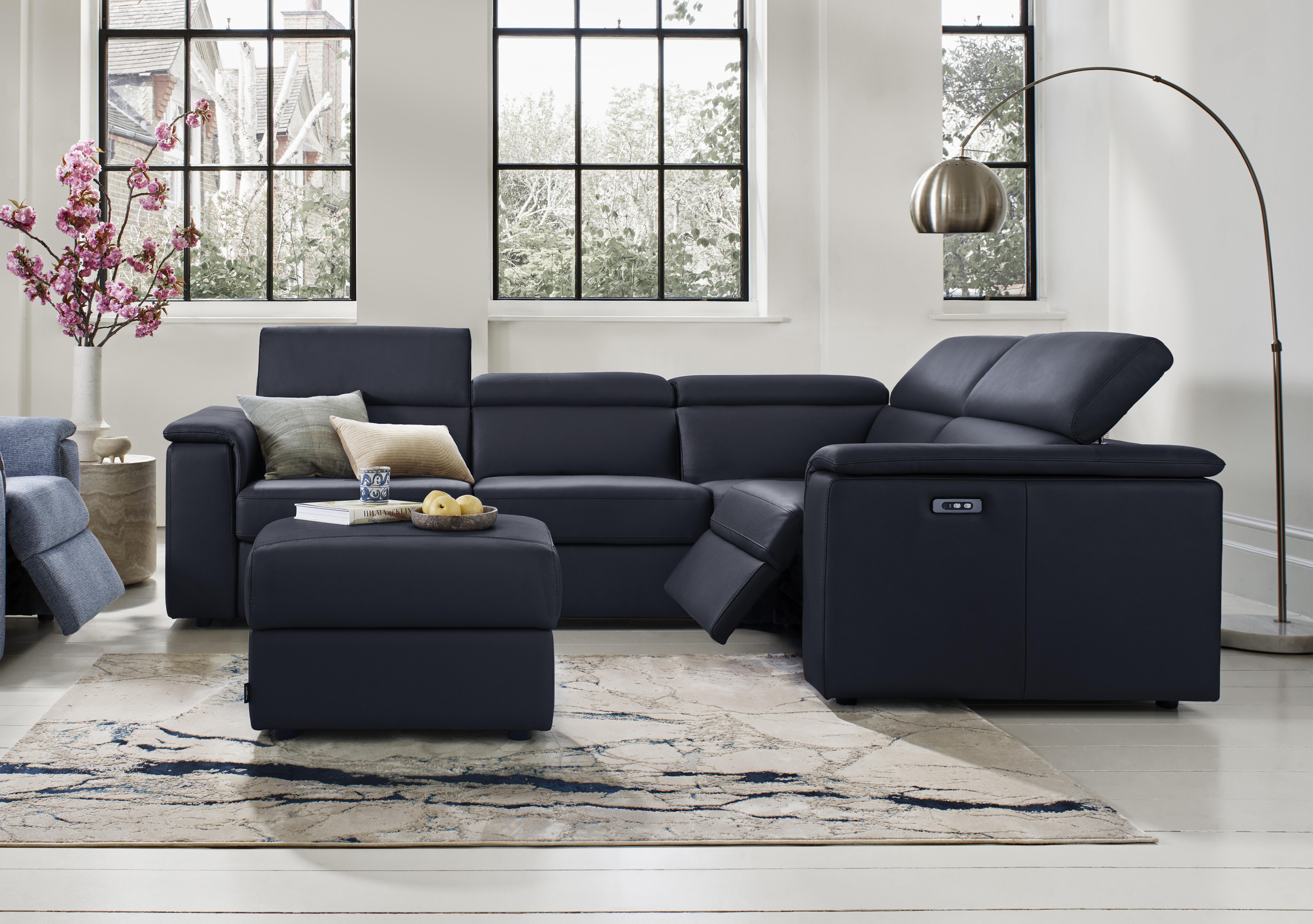 Canto Small Leather Corner Sofa in  on Furniture Village