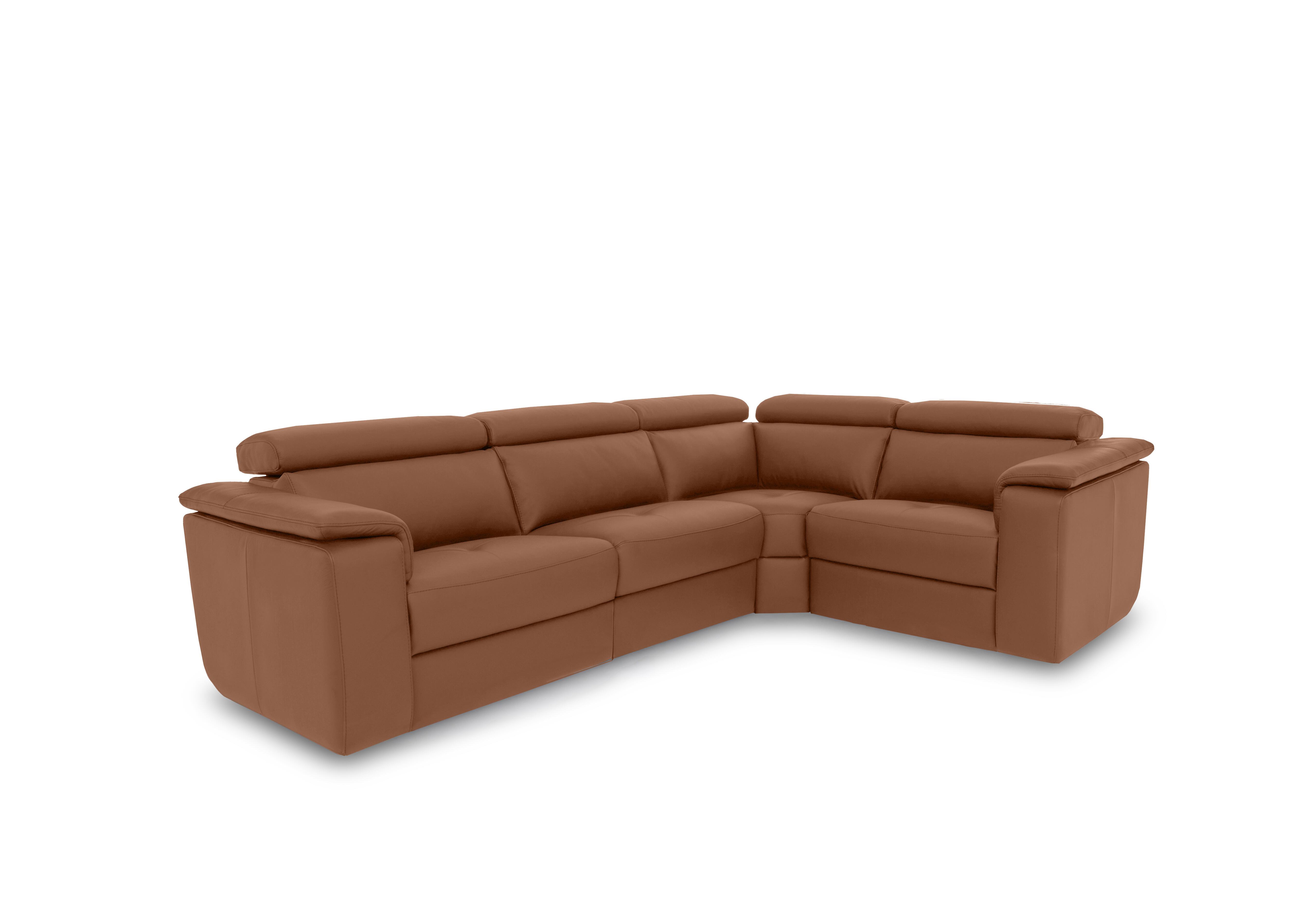 Canto Small Leather Corner Sofa in Torello Cuoio 372 on Furniture Village